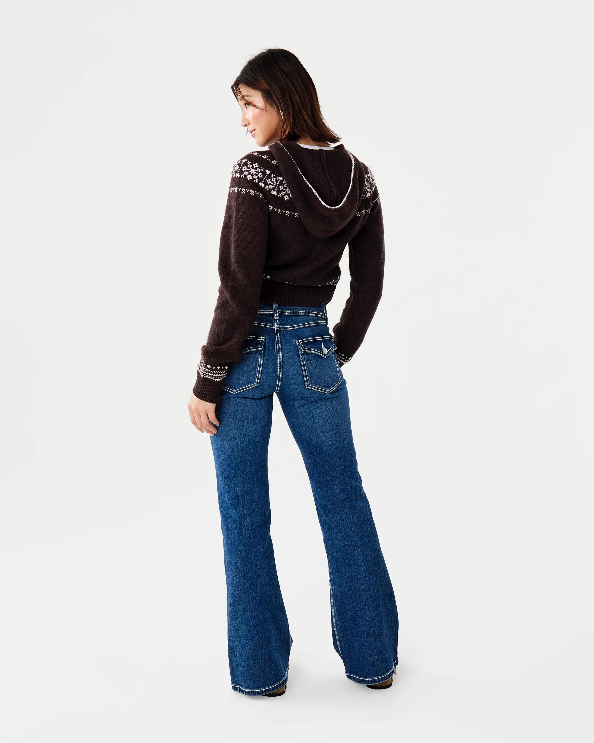7 Fair Isle Knit Hoodie Brn Flwer, 7 of 10