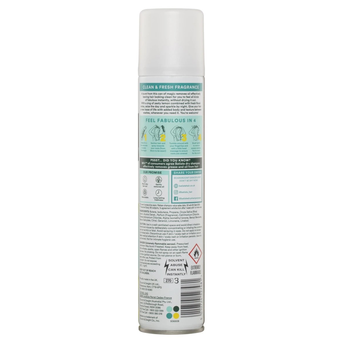 2 Batiste Original Dry Shampoo 200ml - Classic Fresh, 2 of 5