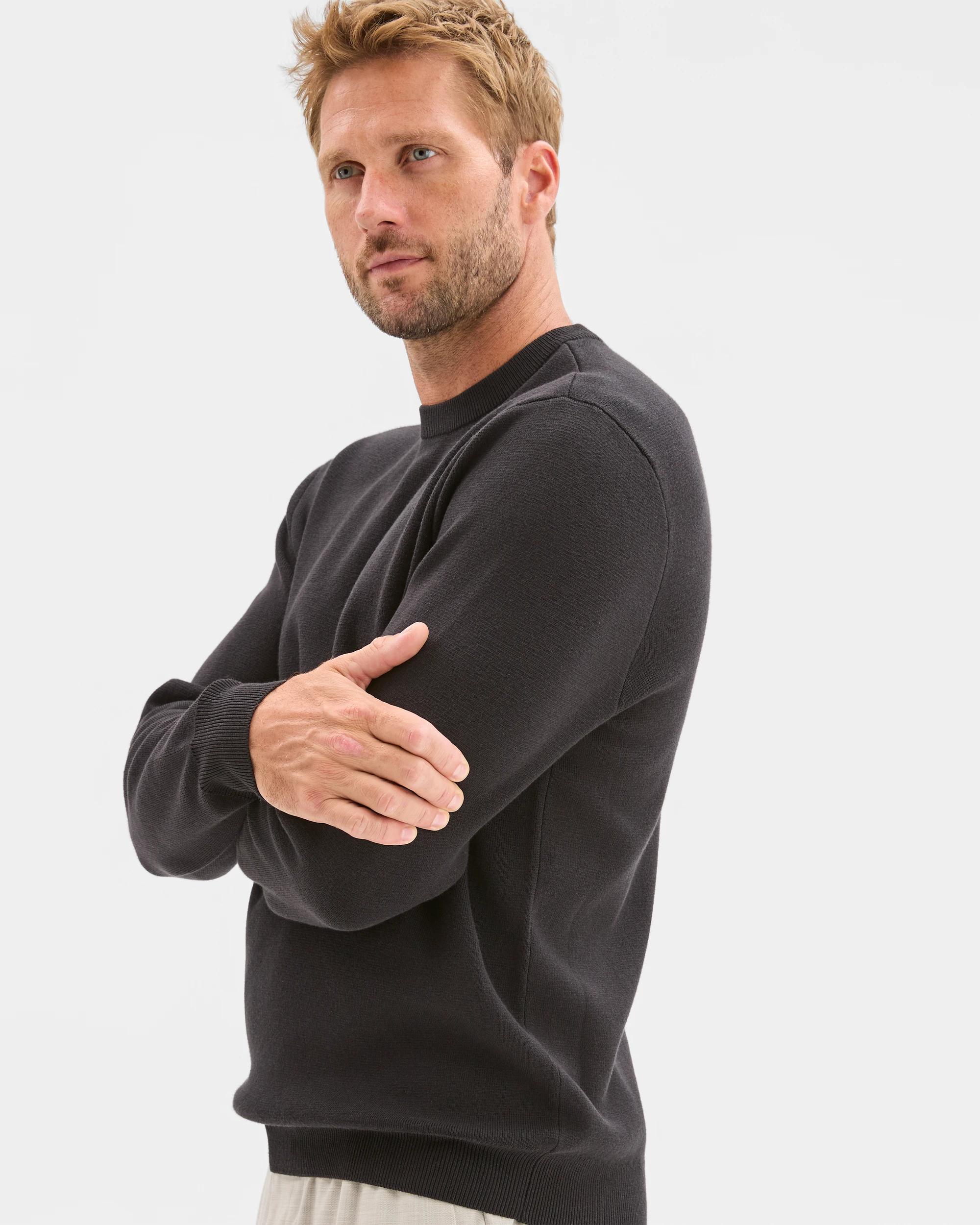 3 Preview Milano Knit Crew Neck Jumper BLACK, 3 of 5