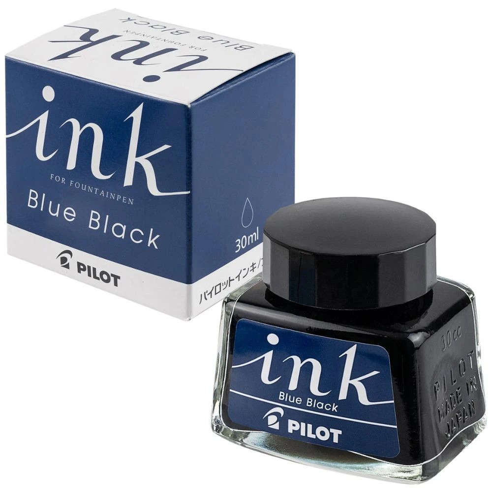 1 PILOT Signature Fountain Pen Ink Bottle 30ml Blue Black, 1 of 3