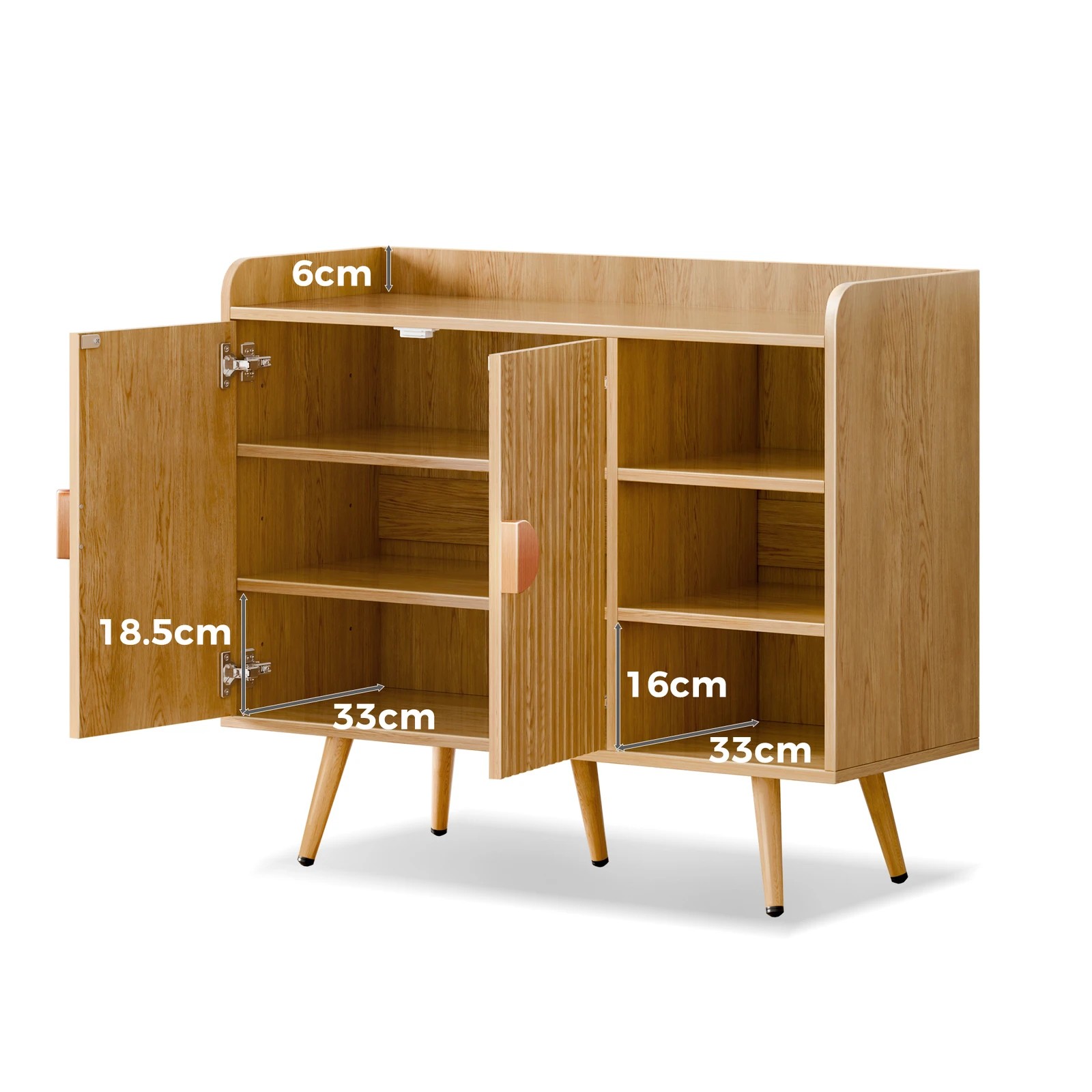 4 Alfordson Shoe Cabinet Organiser Storage Rack Drawer Shelf 18 Pairs - Oak, 4 of 10