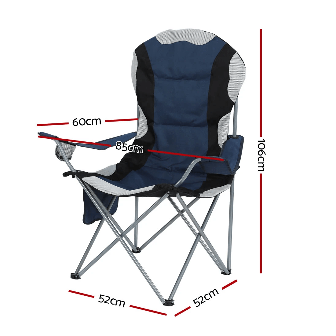 2 Weisshorn Camping Folding Chair Portable Outdoor Hiking Fishing Picnic  2pcs - Blue, 2 of 2