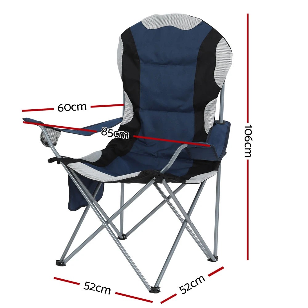 2 Weisshorn Camping Folding Chair Portable Outdoor Hiking Fishing Picnic  2pcs - Blue, 2 of 6