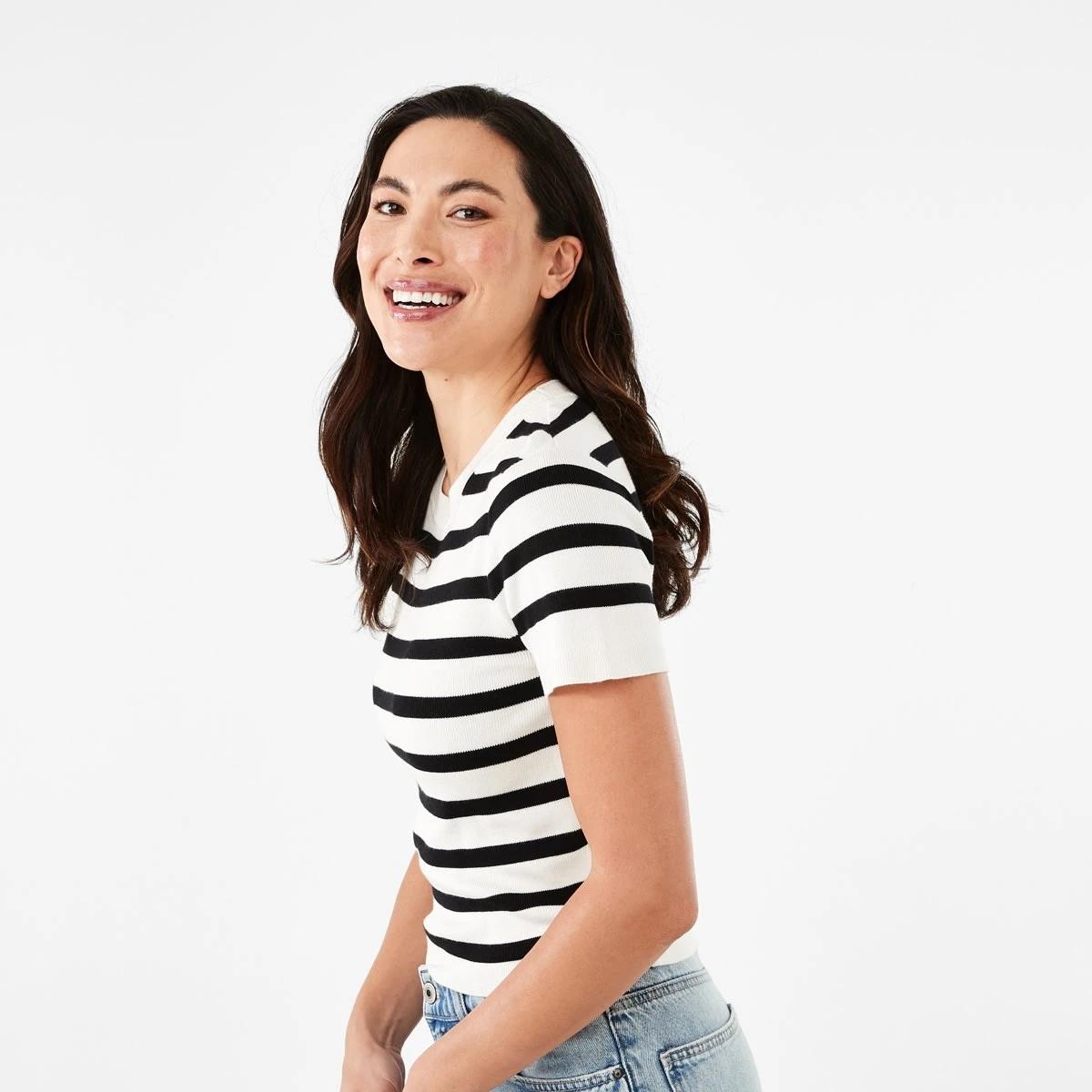 2 Short Sleeve True Knit Fitted T-shirt BOLD STRIPE, 2 of 5
