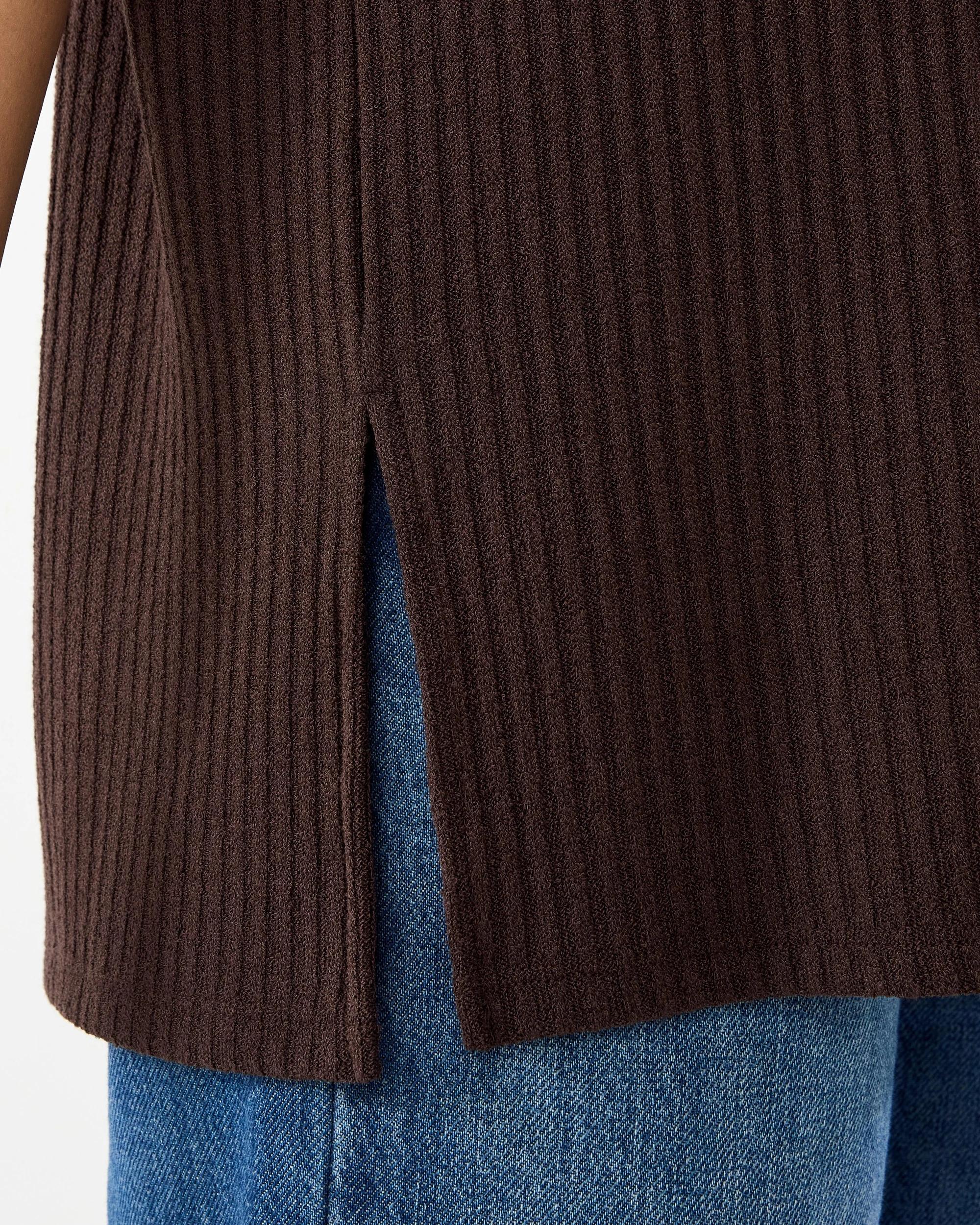 7 Longline Rib Brushed T-shirt Cbean, 7 of 7
