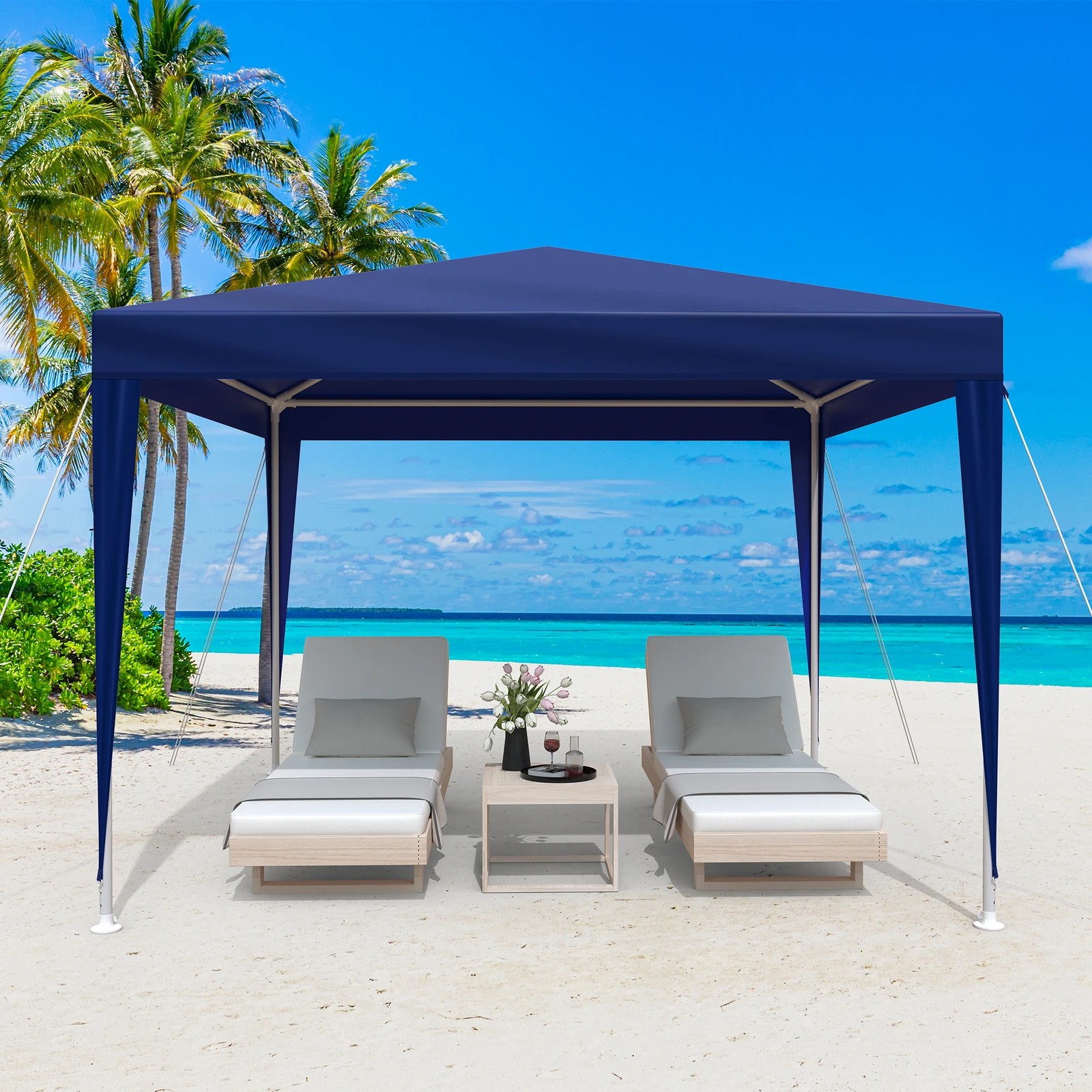 6 Alfordson Gazebo 3x3m Outdoor Wedding Camping Marquee Canopy Portable - Blue, 6 of 7