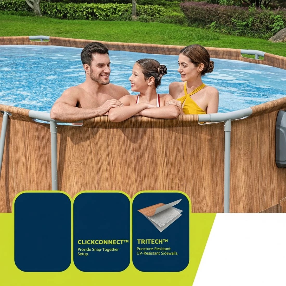 4 Bestway Swimming Pool Steel Frame Luxury Pool & SPA Massage Set 6.1x3.66x1.22m - Brown, 4 of 7