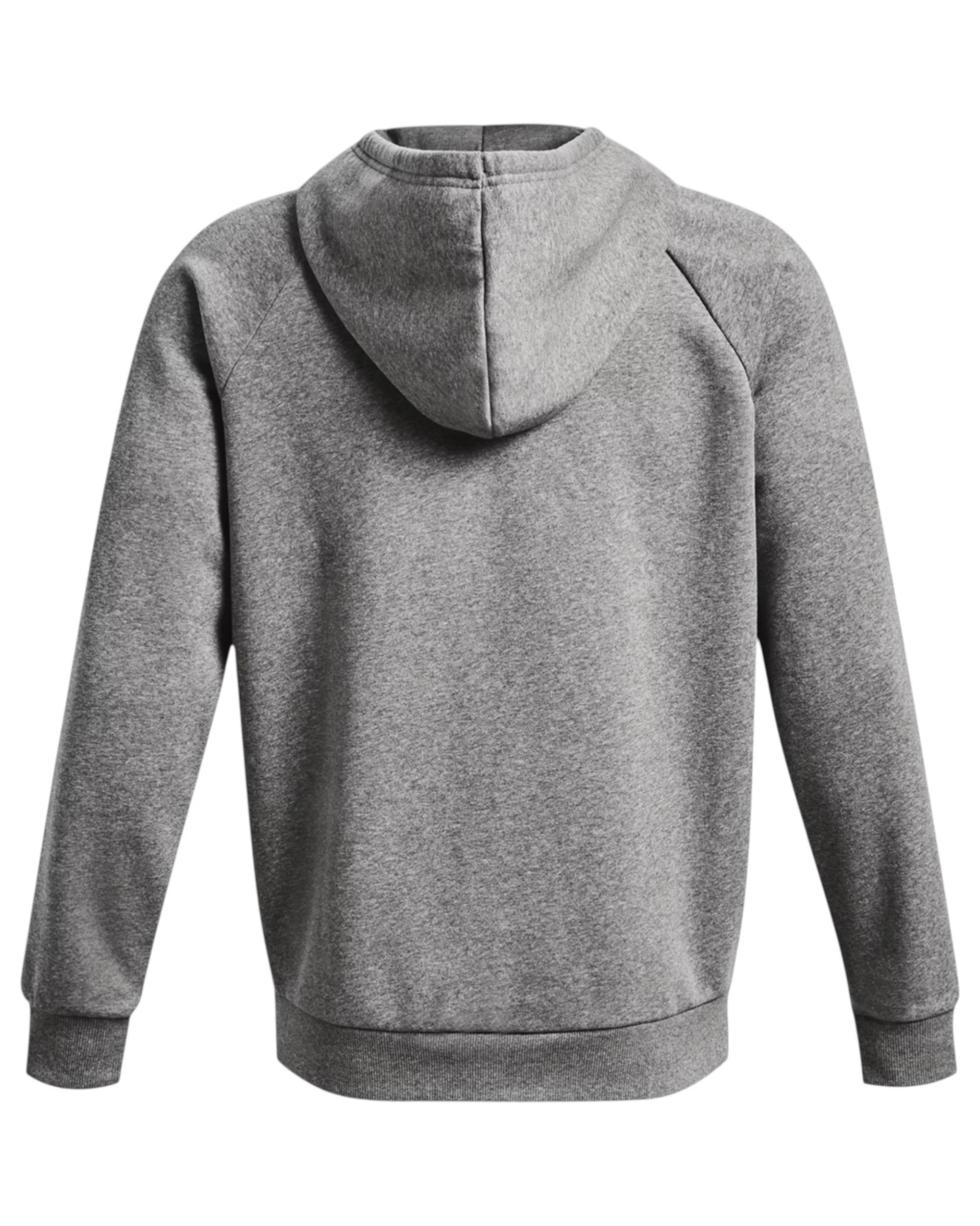 5 Under Armour Mens Rival Fleece Full Zip Grey Hooded Jacket Grey, 5 of 5