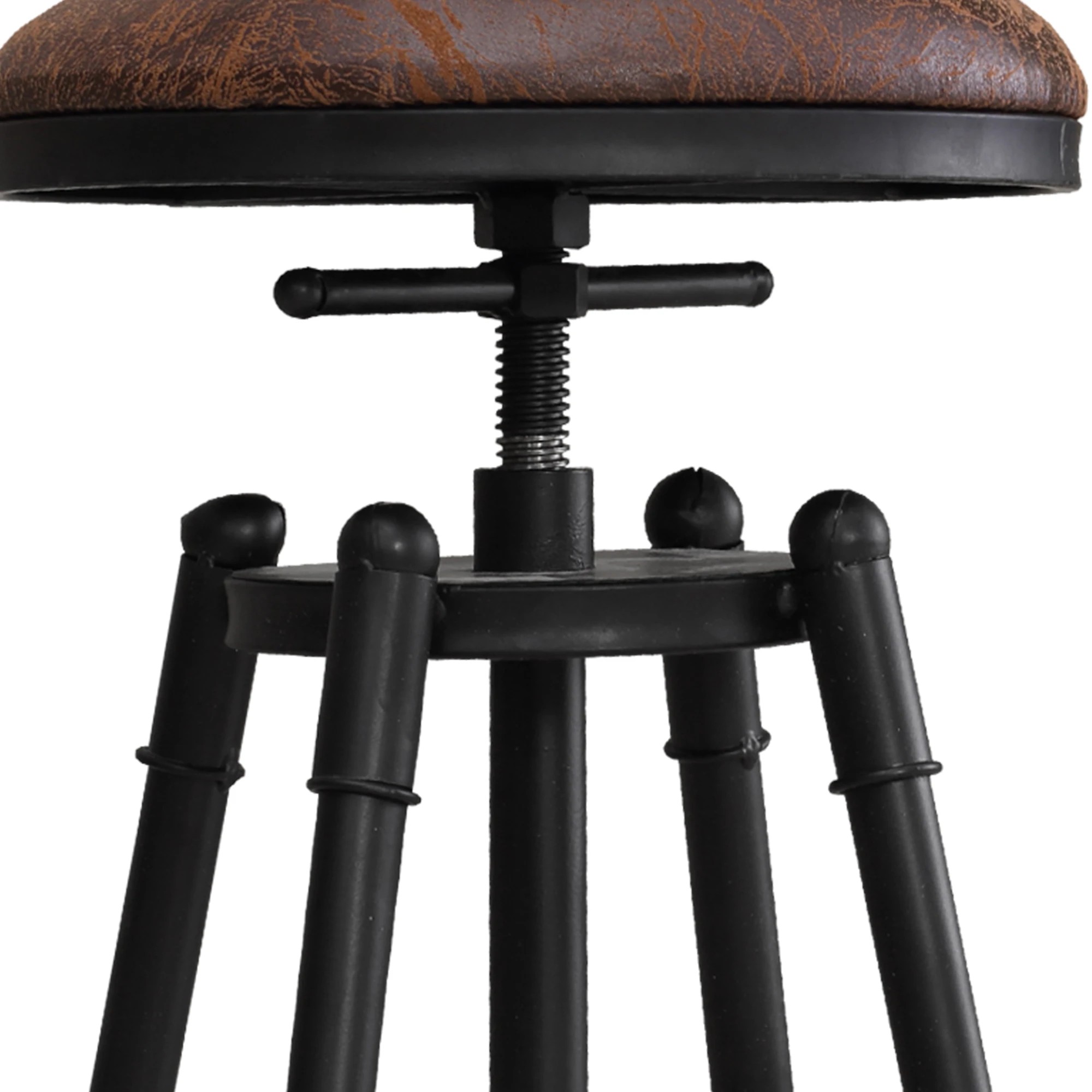 4 Levede 2x Industrial Swivel Bar Stools - Black, 4 of 7