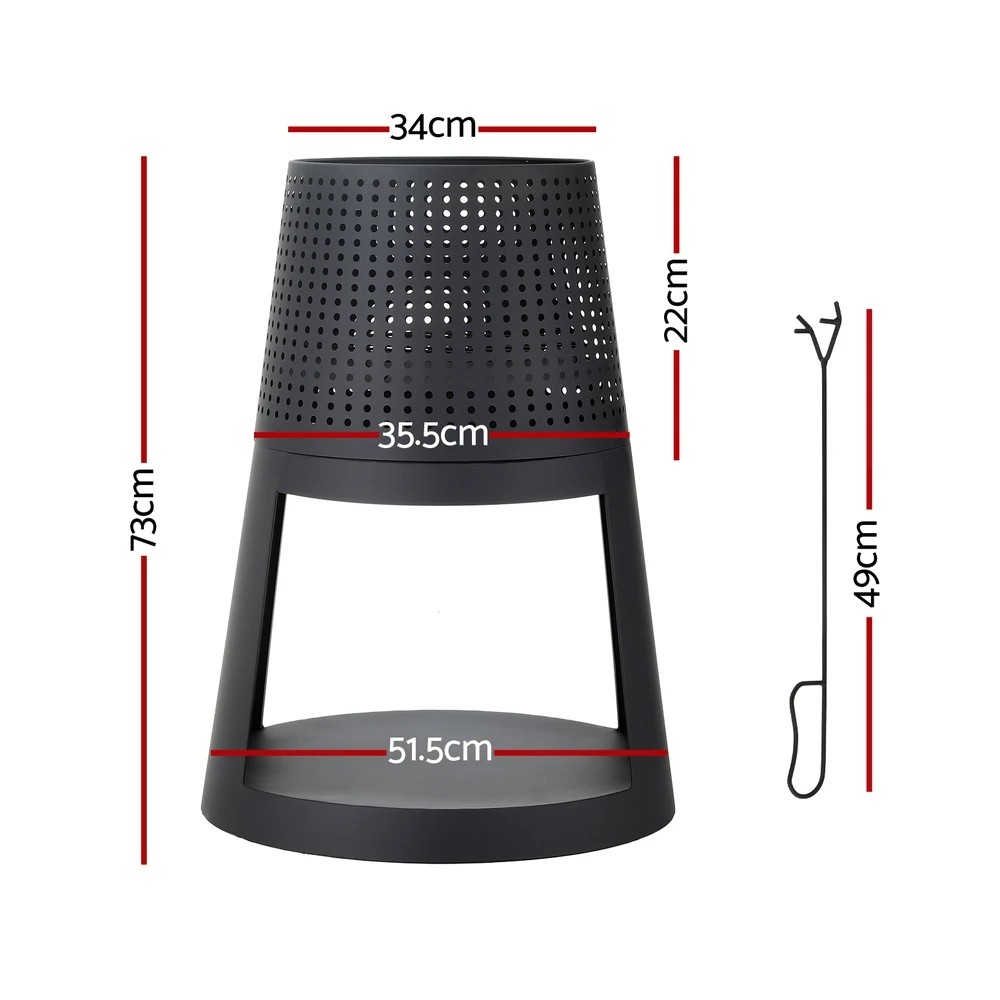 2 Grillz Fire Pit Deep Bowl Iron Outdoor - Black, 2 of 6