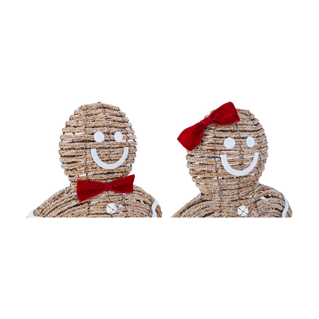 6 Battery Operated Light Up Rattan Look Gingerbread - Assorted, 6 of 9