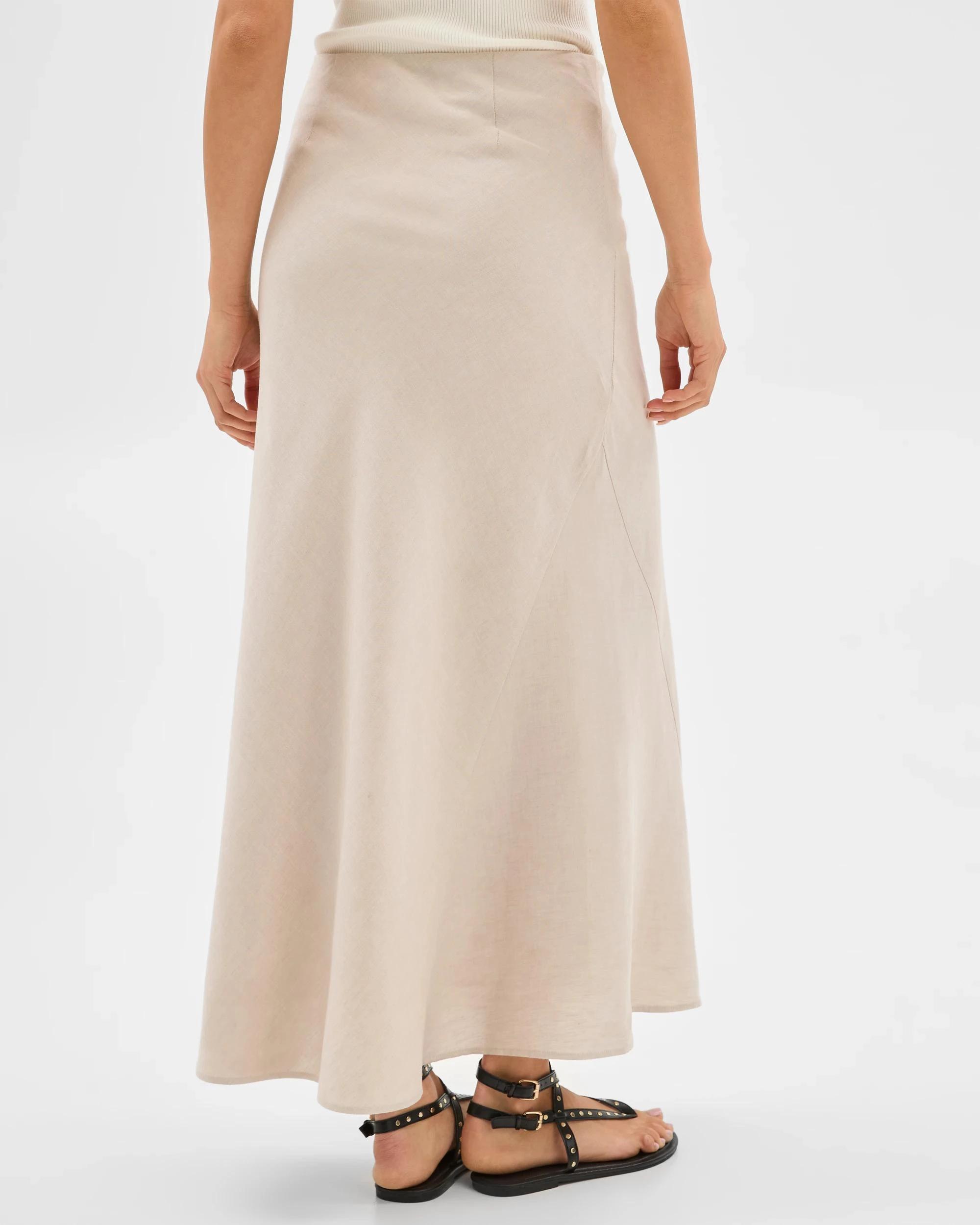3 European Linen Blend Maxi Skirt - Lily Loves NATURAL, 3 of 6
