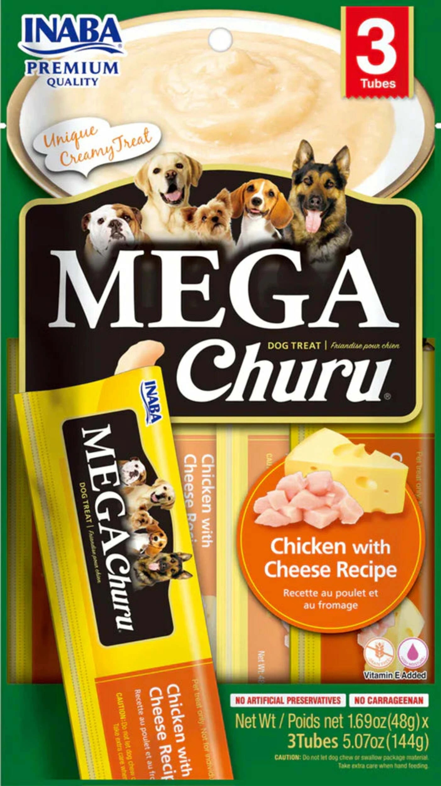 1 Inaba Dog Mega Churu Puree Chicken & Cheese 144g 6pk, 1 of 2