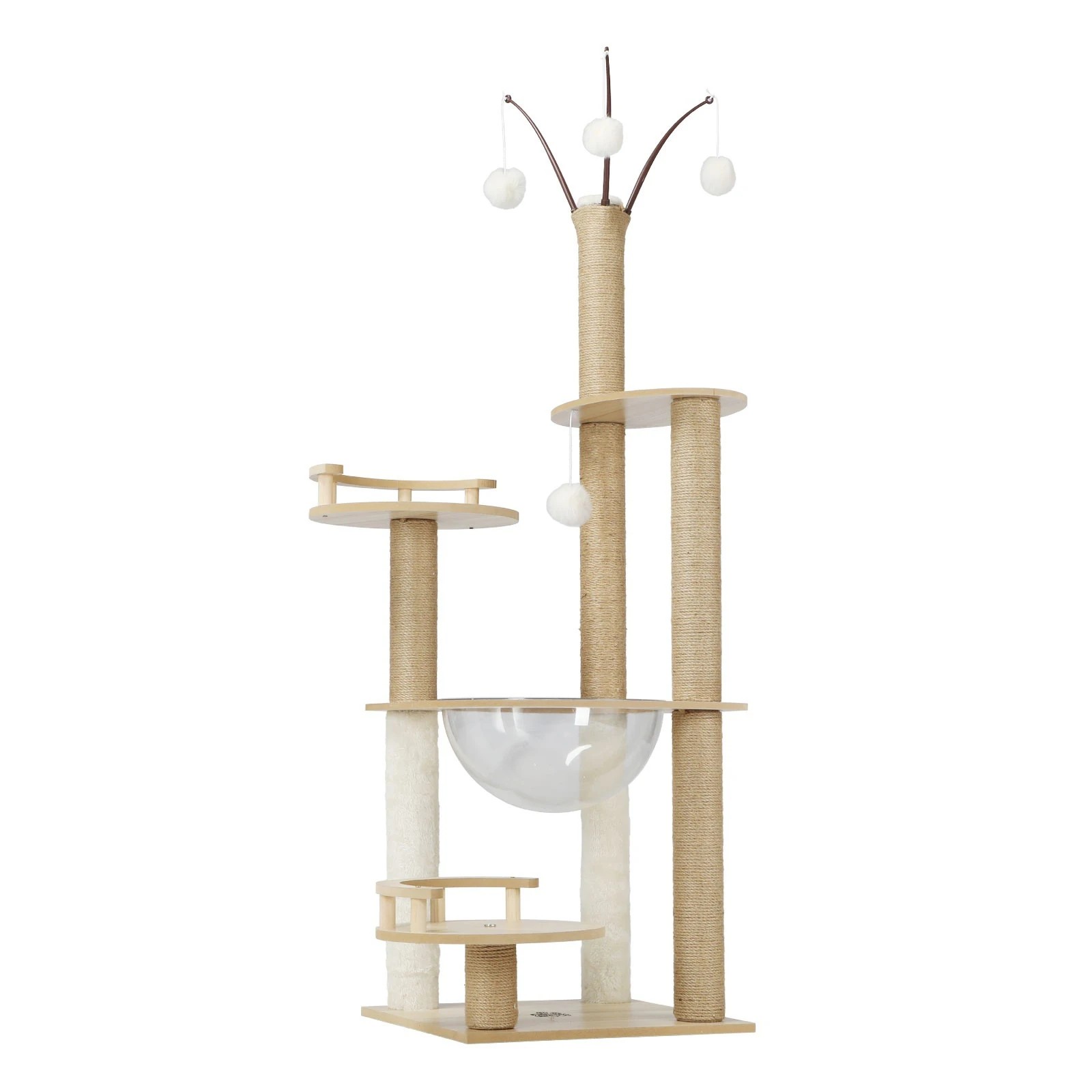 1 Alopet Cat Tree Tower Scratching Post Scratcher Cats Condo House Bed Wood 132cm
 - Natural, 1 of 7