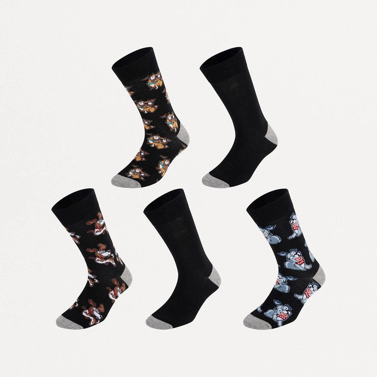 1 5 Pack Pattern Socks Dog Club, 1 of 3