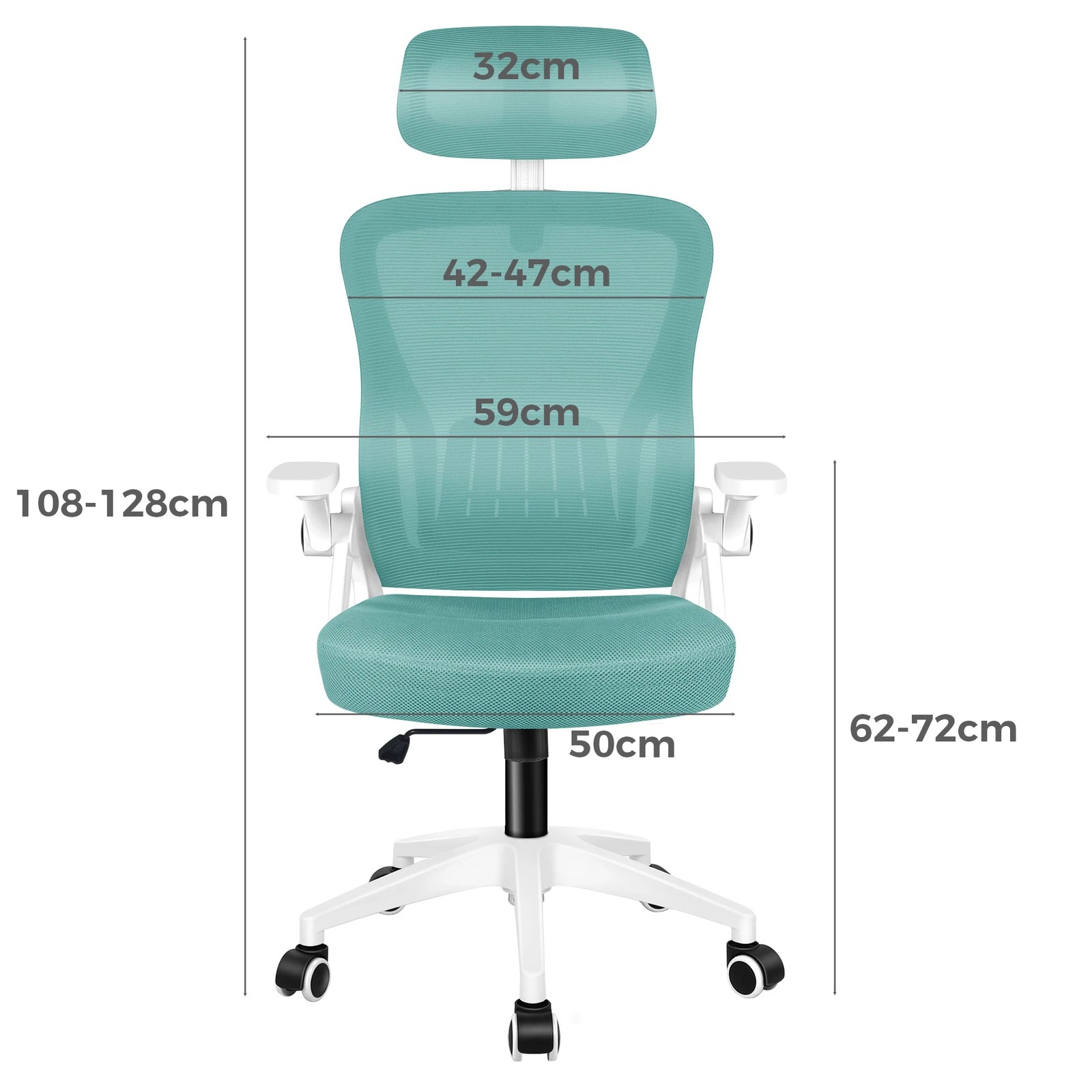 6 Alfordson Mesh Office Chair Executive Fabric Seat Tilt Gaming Racing Computer - Green, 6 of 10