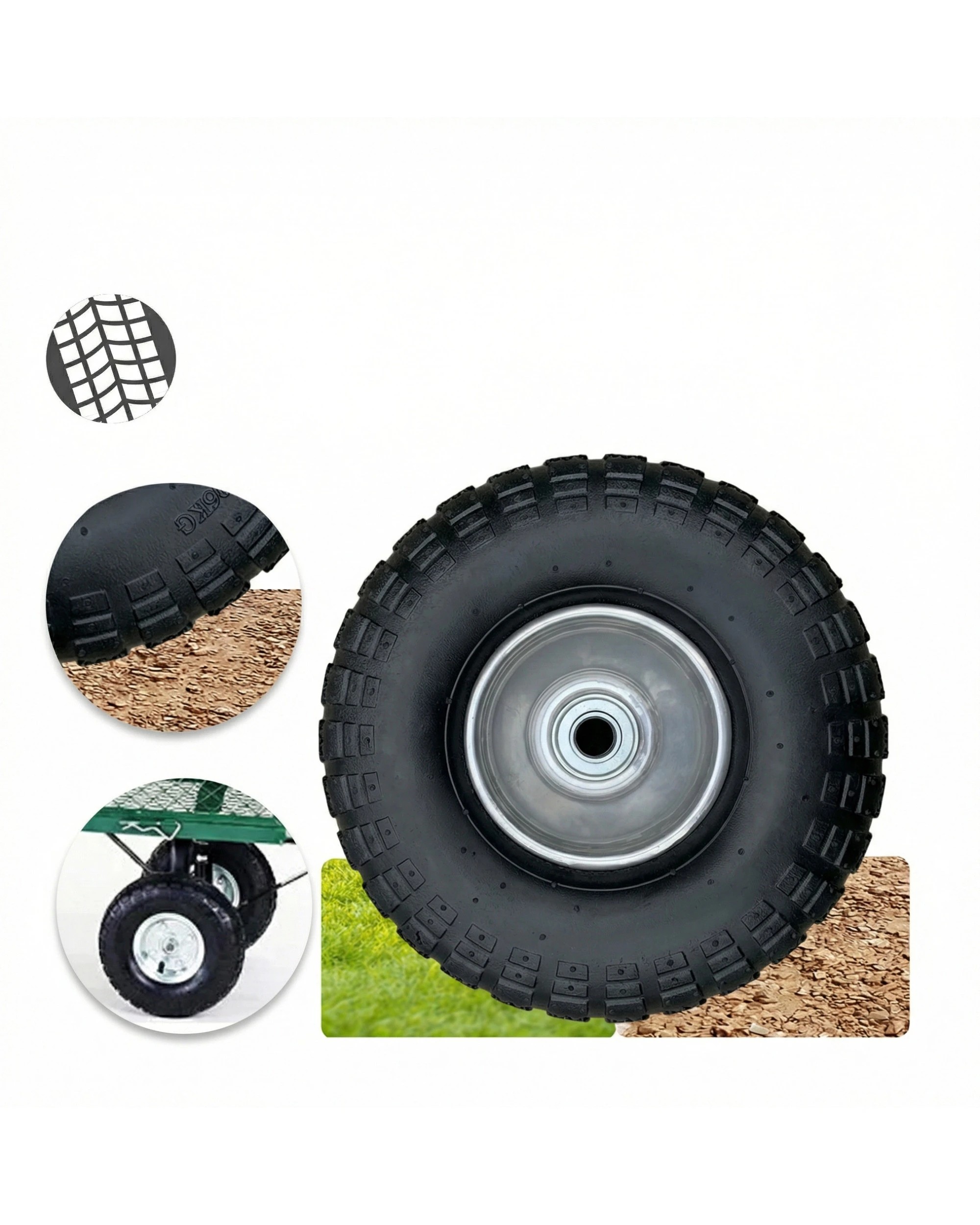 9 Wallaroo Steel Mesh Garden Trolley Cart 300kg Capacity Lounge Wagon Tool - Green, 9 of 10