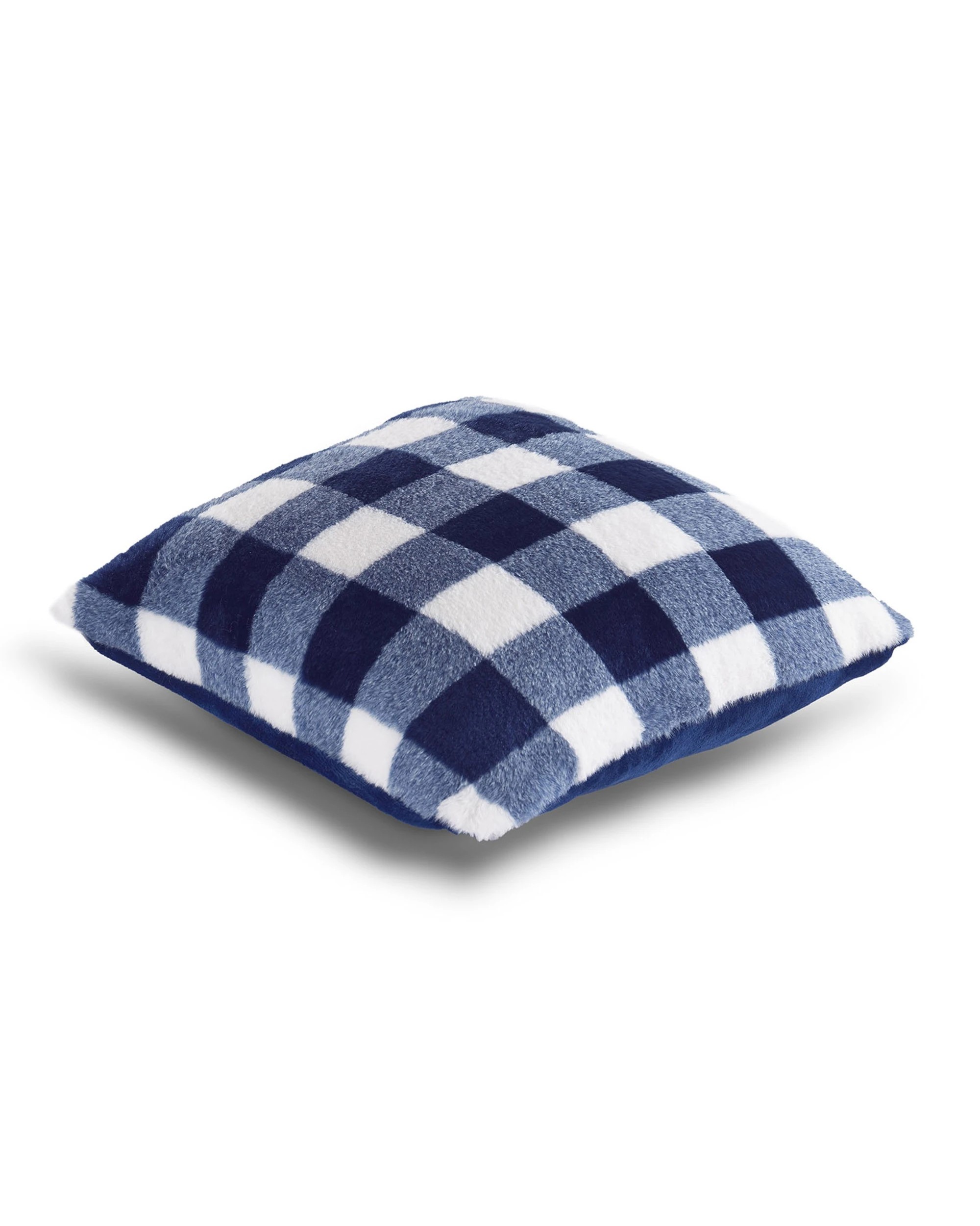 3 Dreamaker Gingham Plush Cushion 50x50cm - Midnight Blue, 3 of 4
