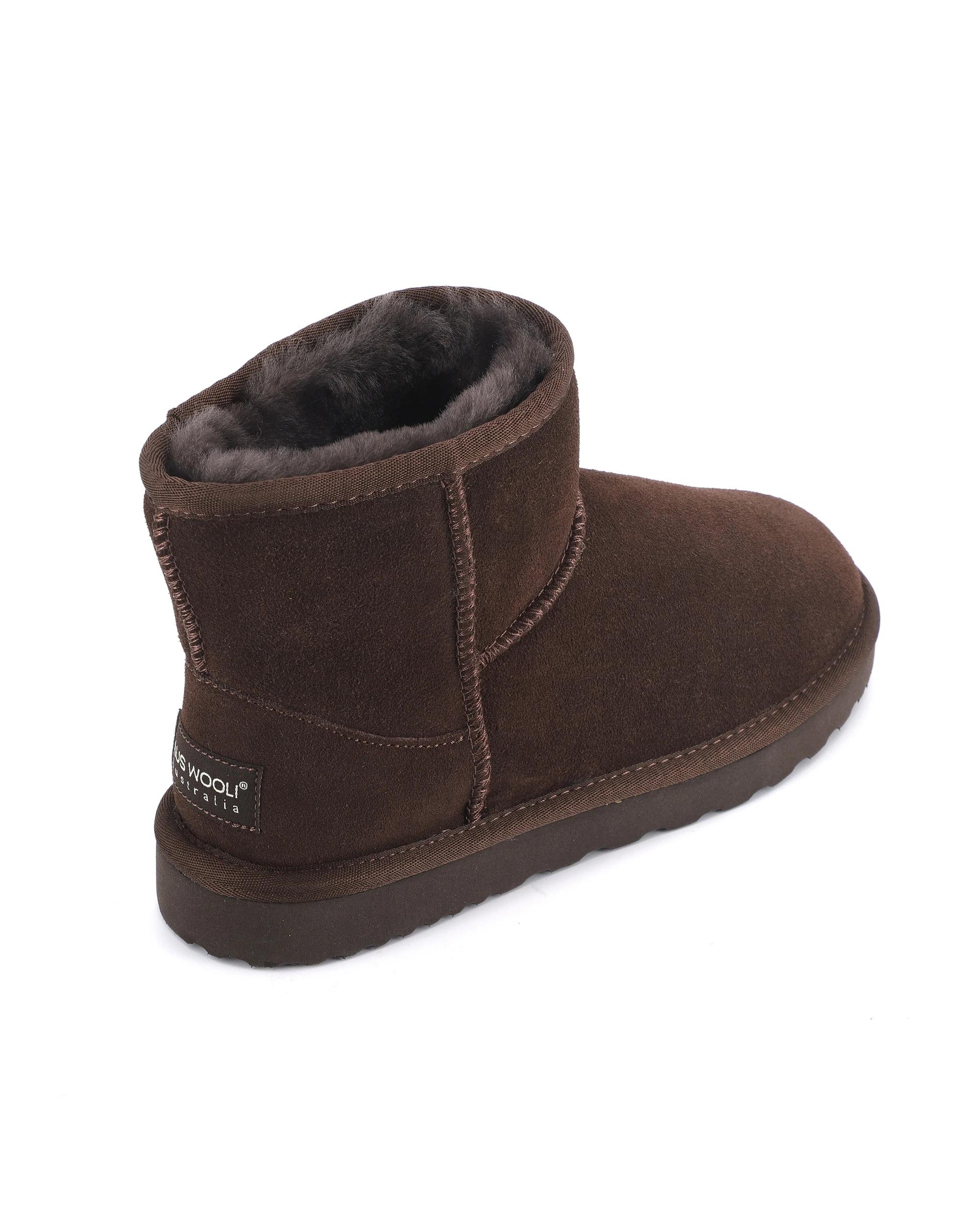 3 AUS WOOLI Signature Short Sheepskin Ankle UGG Boots CHOCOLATE, 3 of 6
