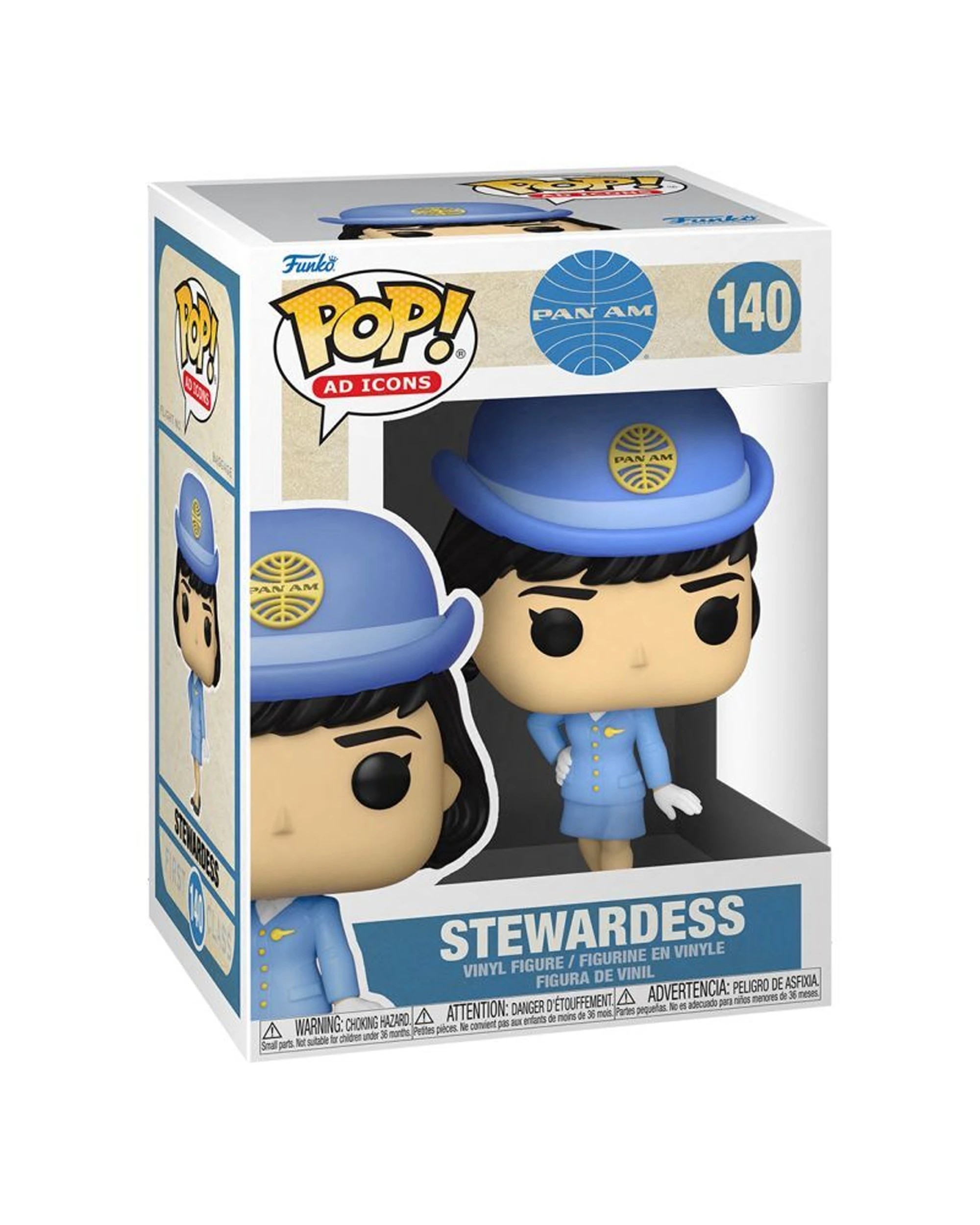 2 Pop Pan Am Stewardess Vinyl Figure 10cm Plastic Collectible For Collectors - Blue, 2 of 3