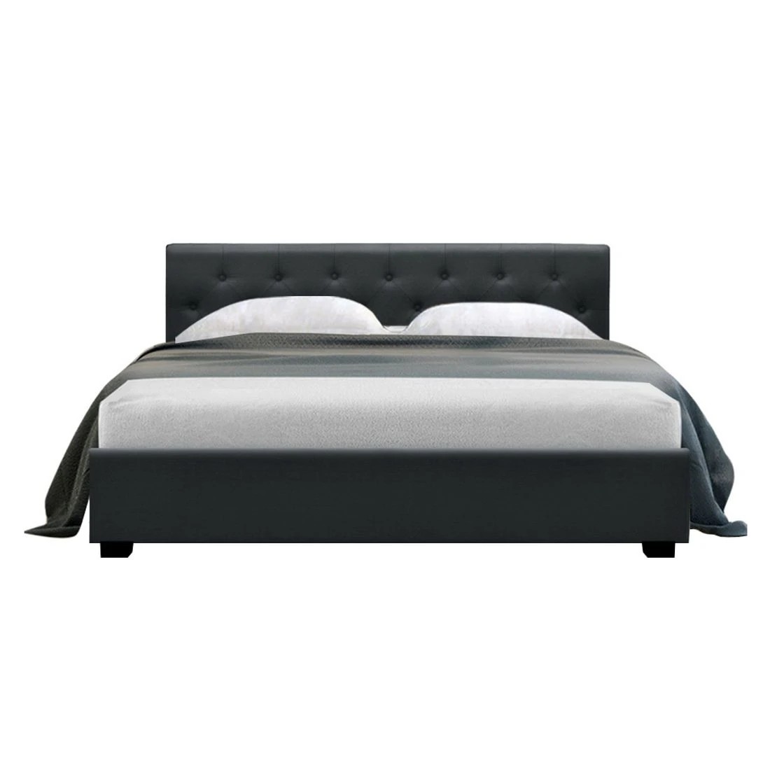 3 Artiss Bed Frame Queen Size Gas Lift Charcoal VILA - Charcoal, 3 of 10
