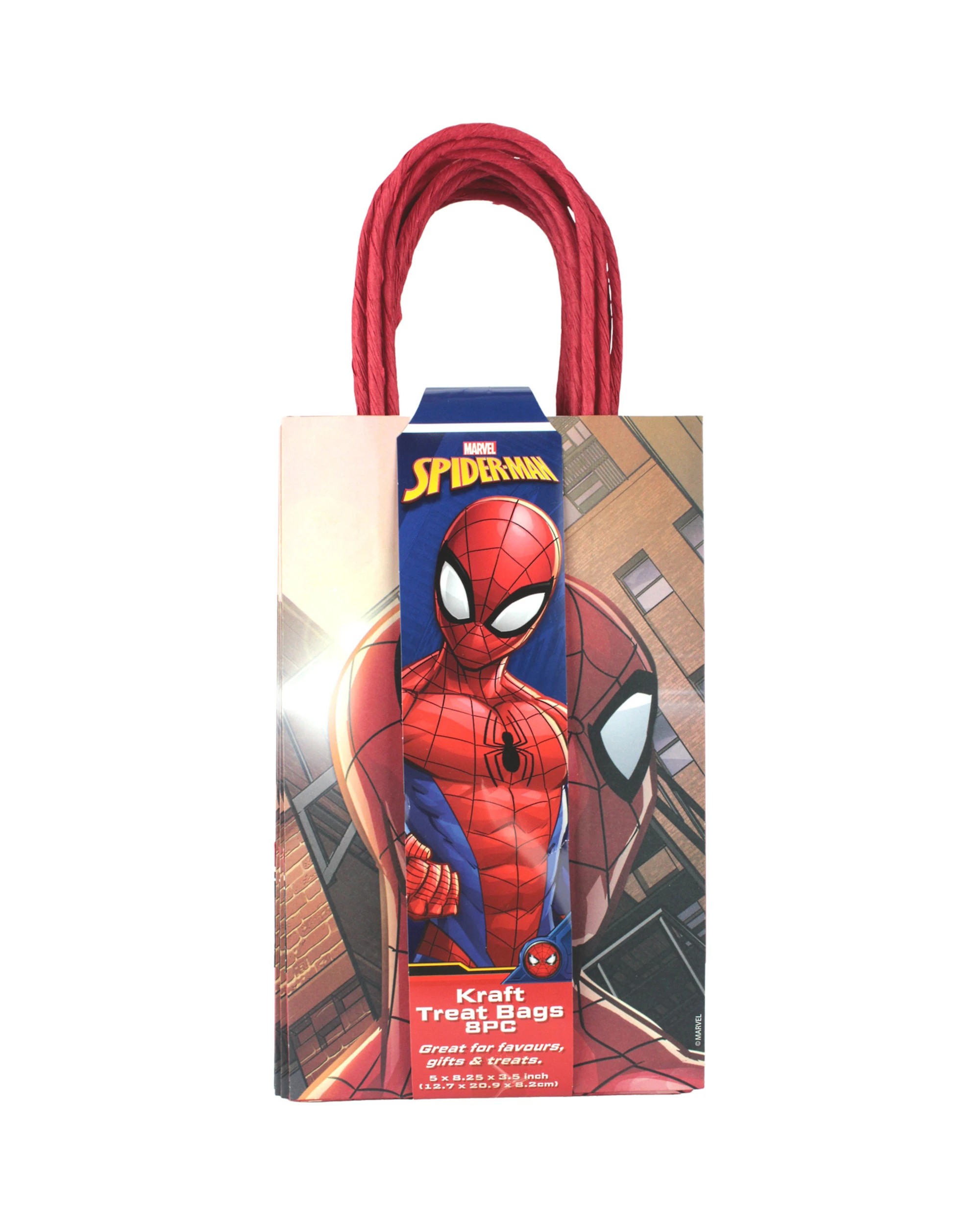 3 Amscan Spiderman Webbed Wonder Paper Gift Bags Pack of 8, 3 of 3