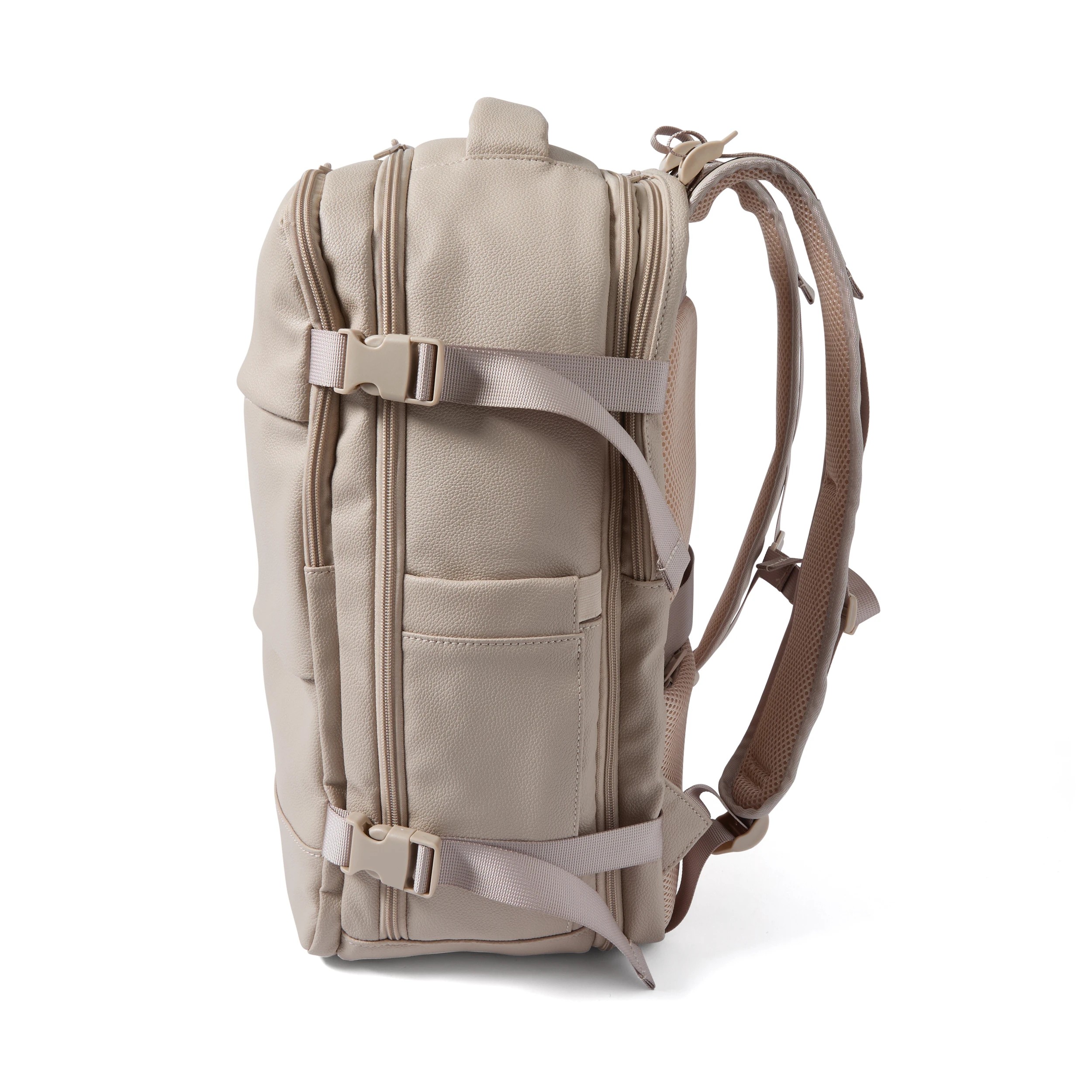 6 PU Expandable Travel Backpack - Beige, 6 of 10