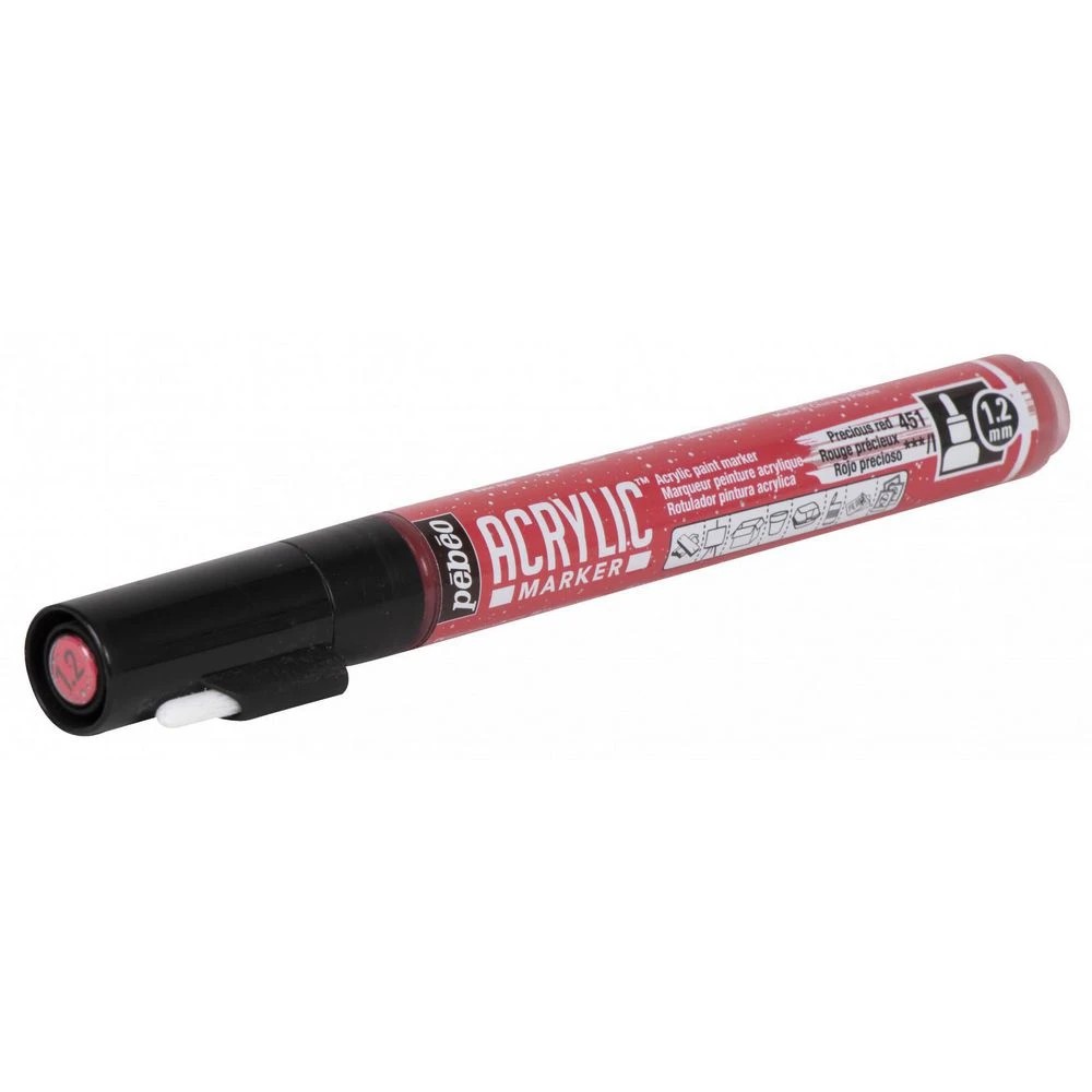 2 Pebeo Acrylic Paint Marker 1.2mm Precious Red, 2 of 3