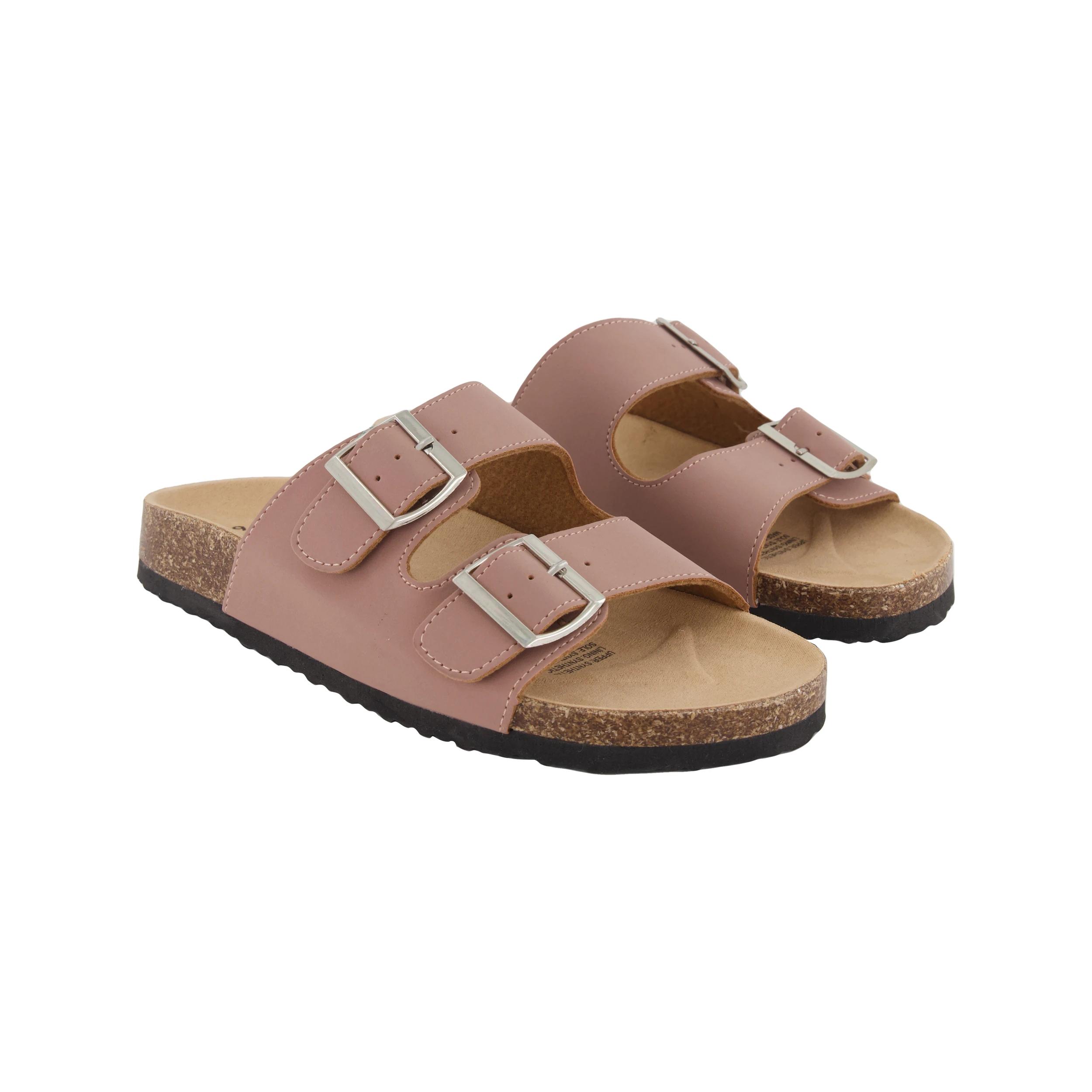 2 Two Band Buckle Footbed Slides DUST PINK, 2 of 3