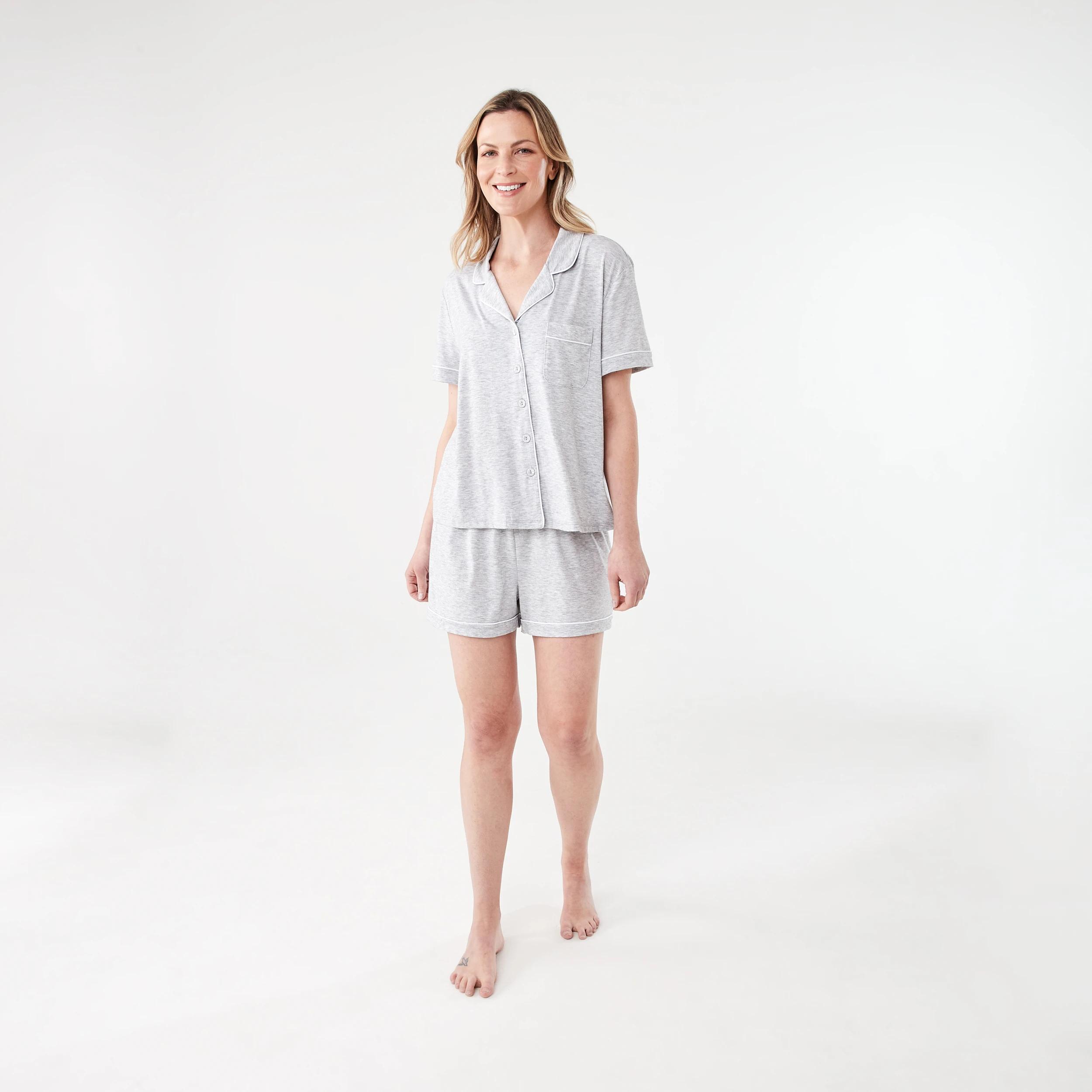 9 Short Sleeve Top and Shorts Comfort Pyjama Set Slvr Marle, 9 of 9