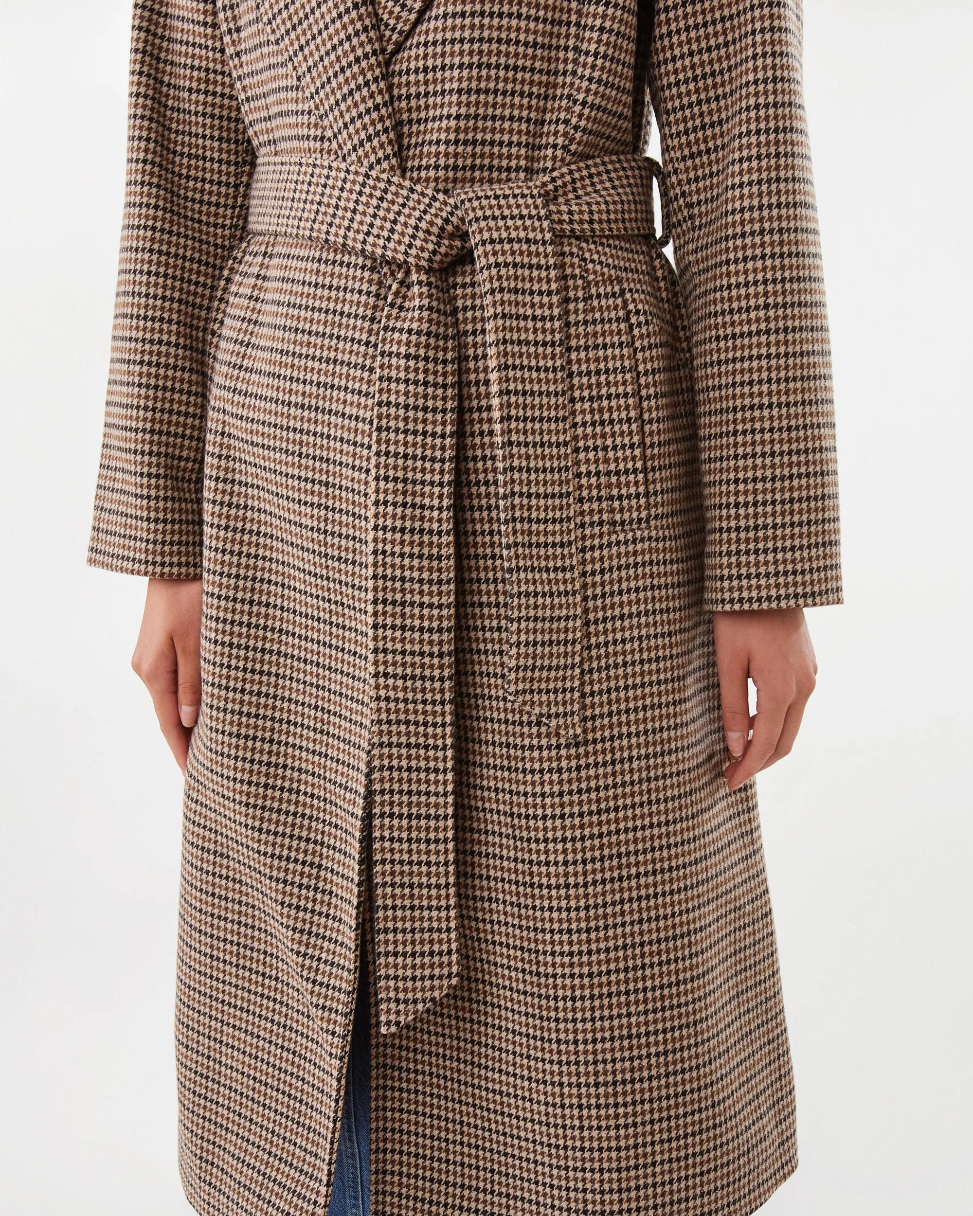 7 Longline Check Coat Brn Check, 7 of 7