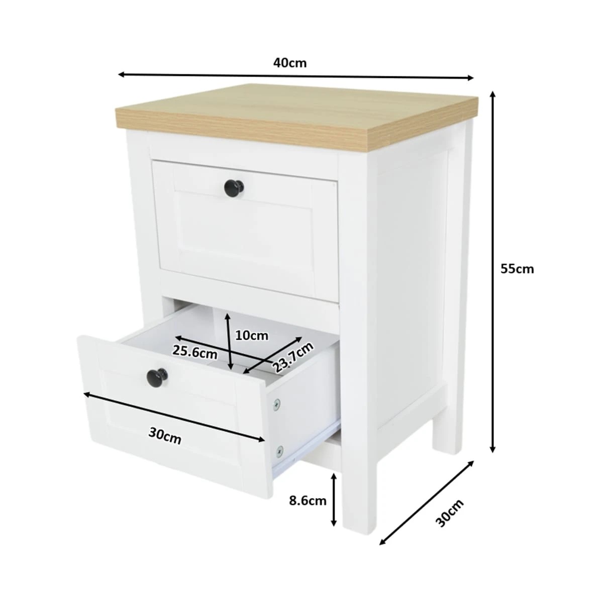 9 Camille 2 Drawer Bedside Table, 9 of 9