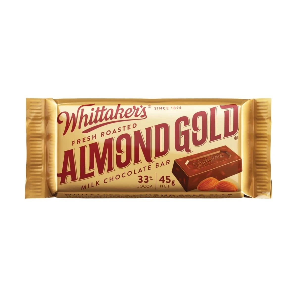 1 Whittaker's Fresh Roasted Almond Gold Milk Chocolate Bar 45g, 1 of 1