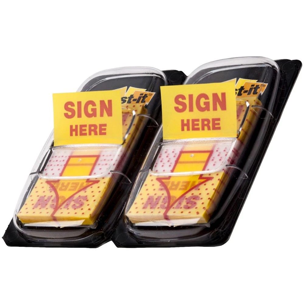 2 Post-it Flags Sign Here 25x43mm Yellow 2 Pack, 2 of 4