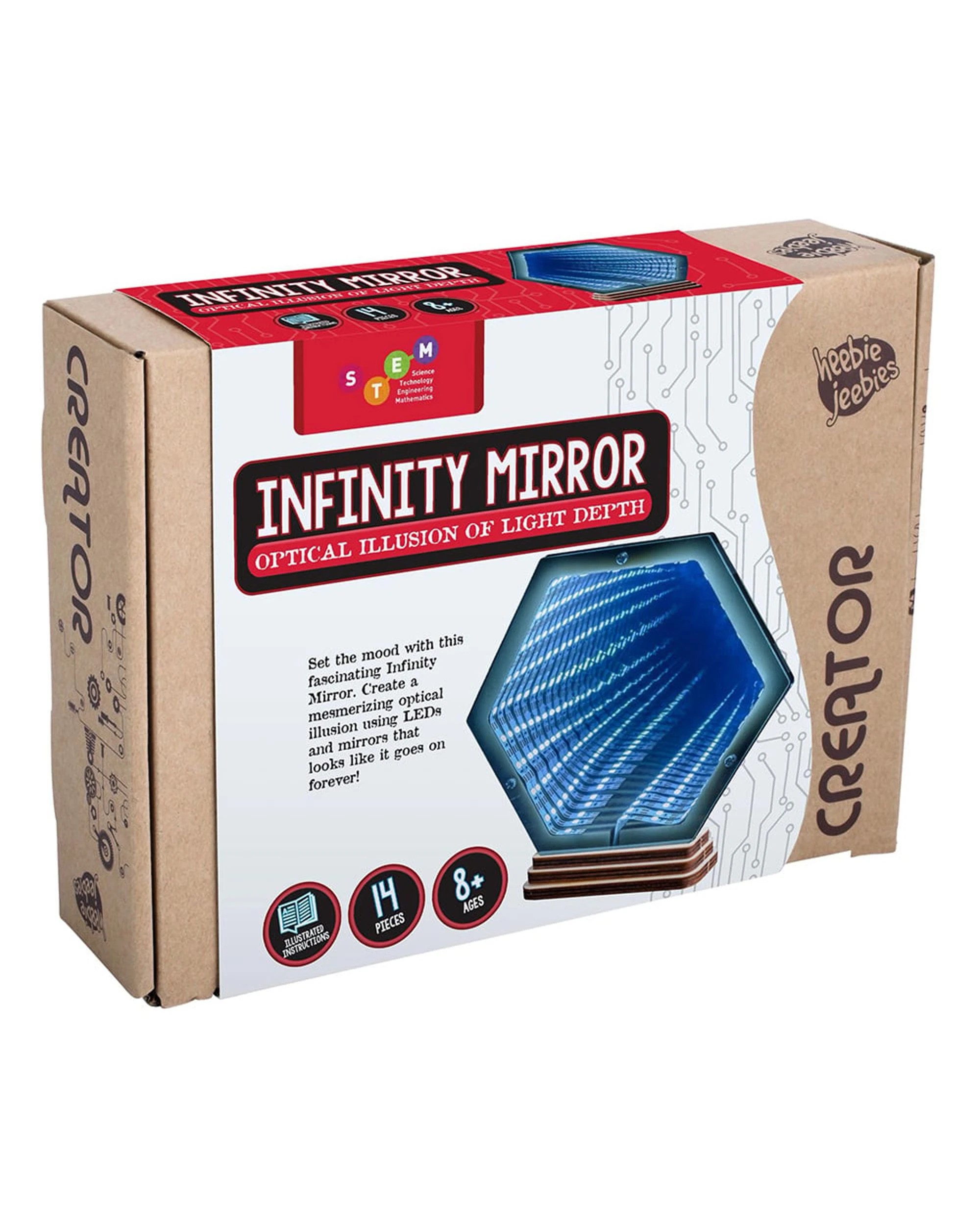 2 Heebie Jeebies Creator Infinity Mirror Optical Illusion of Light Depth DIY Kit, 2 of 5
