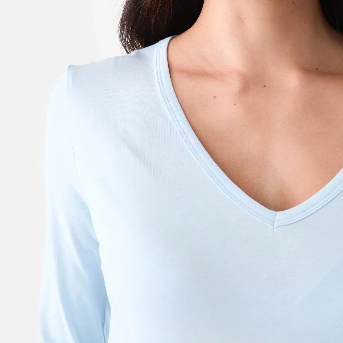 5 Long Sleeve Stretch V-Neck T-shirt Blu Skyway, 5 of 5