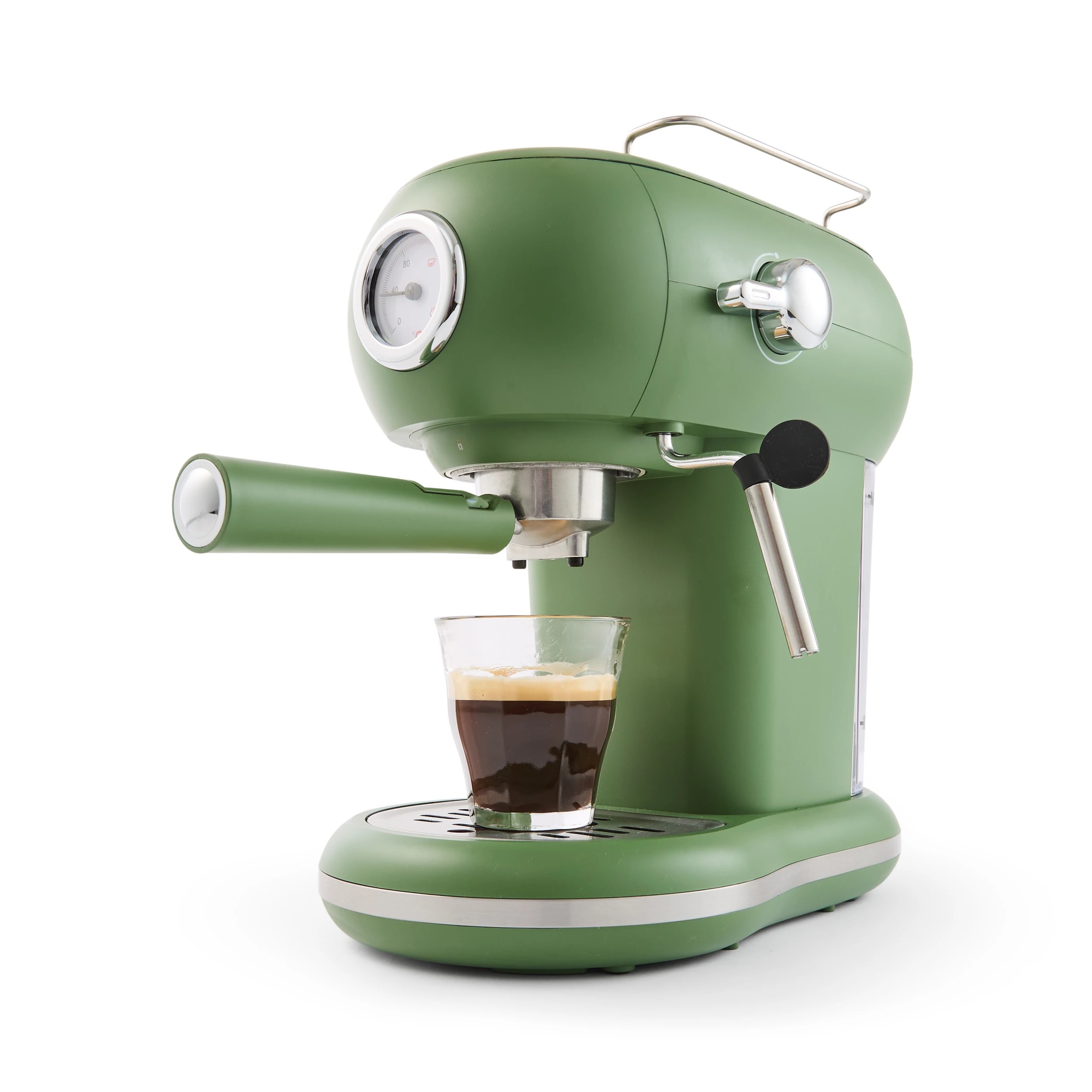 1 Retro Espresso Coffee Machine - Green, 1 of 8