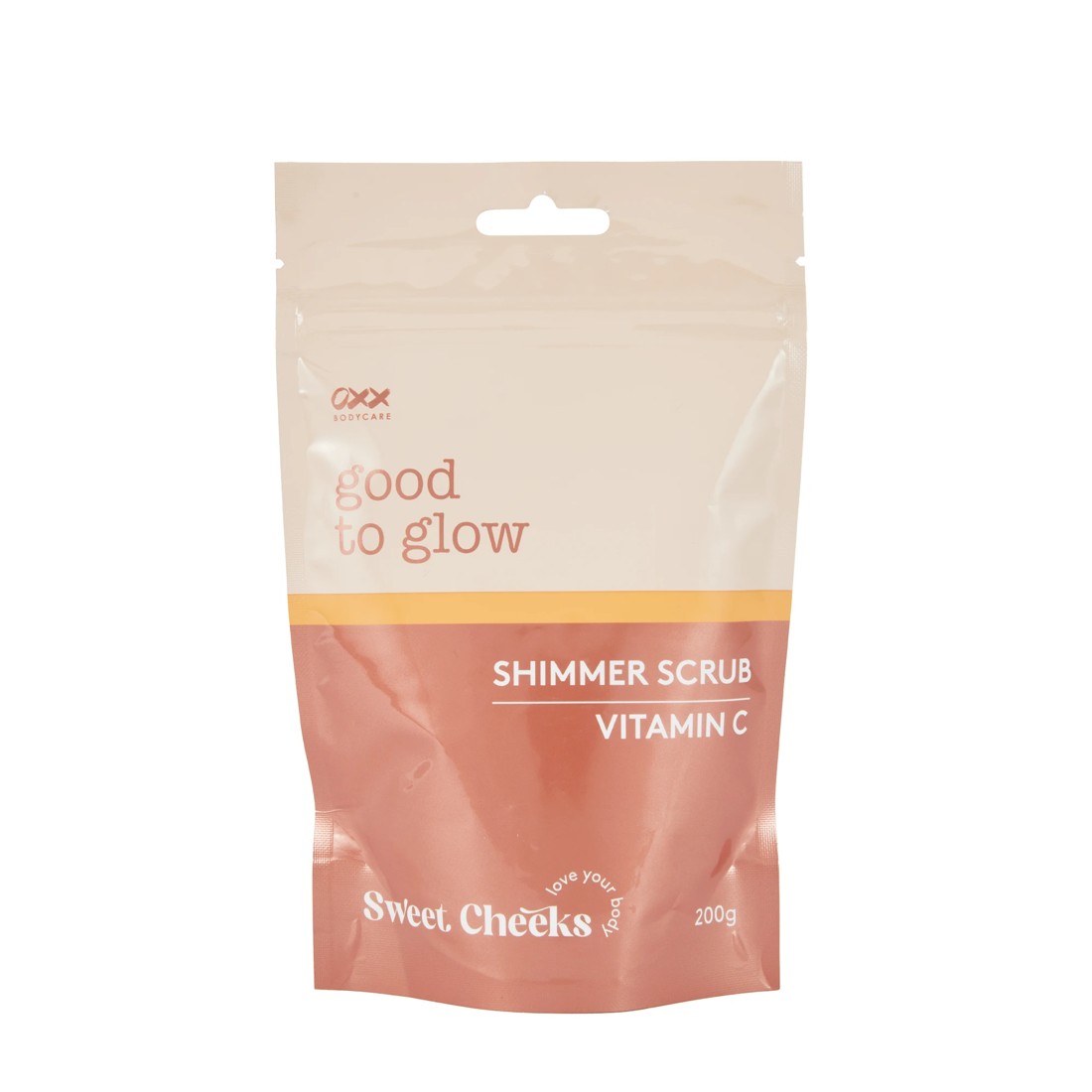 1 OXX Bodycare Good to Glow Sweet Cheeks Shimmer Scrub 200g - Vitamin C, 1 of 2