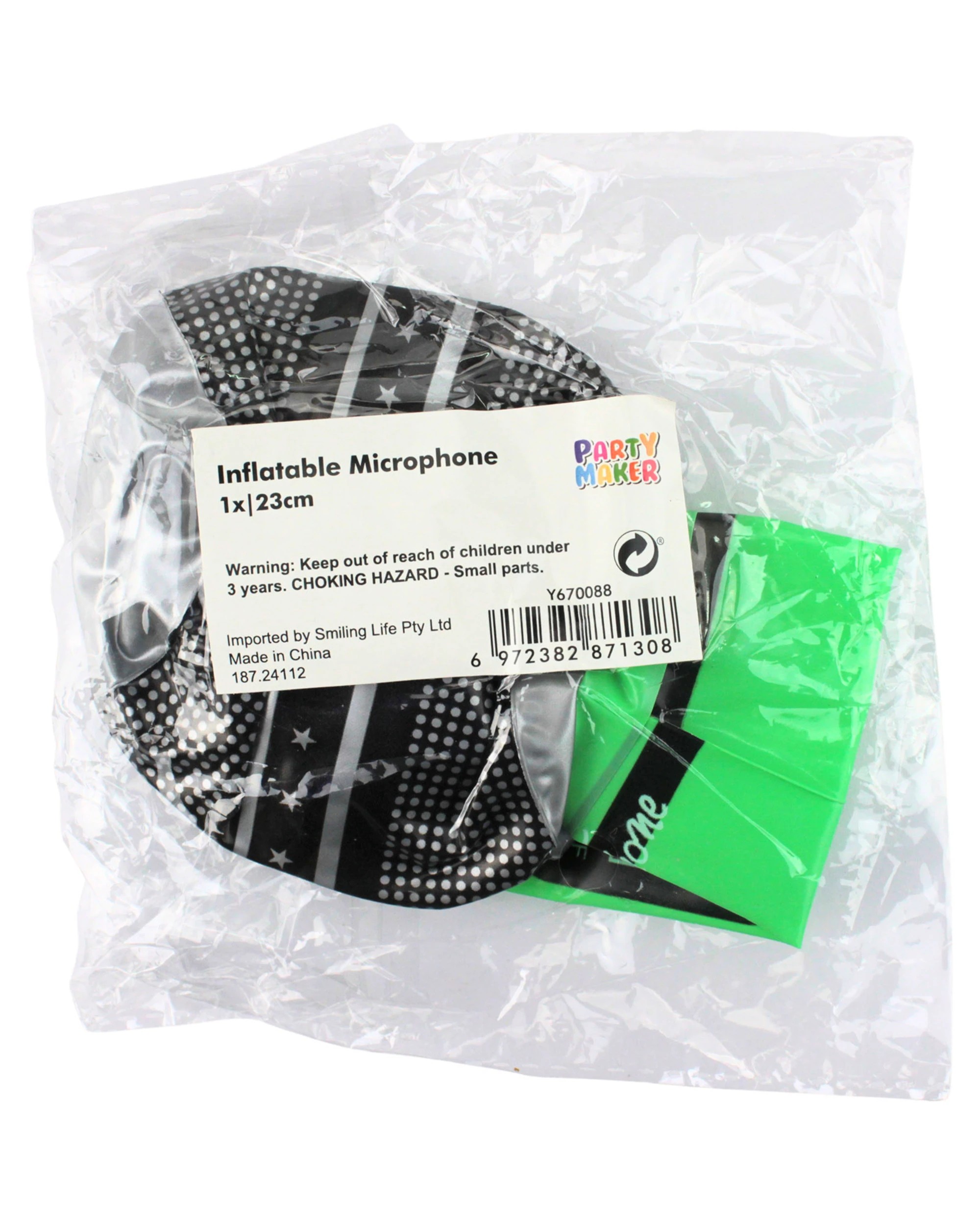 4 Party Maker Inflatable Coloured Microphone Assorted, 4 of 4