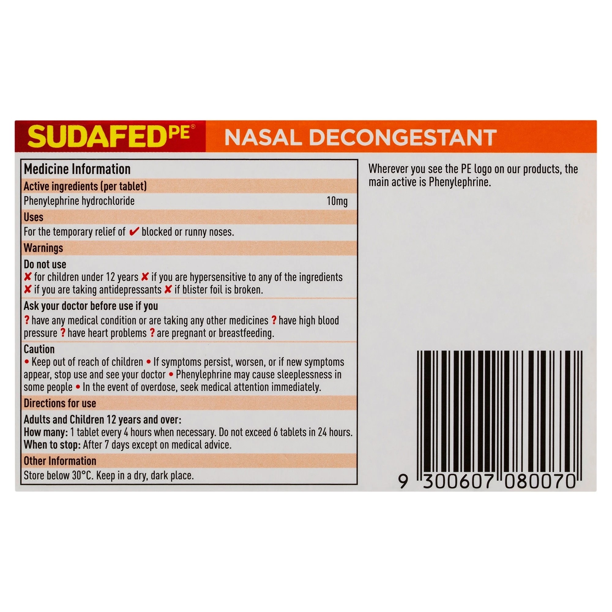 3 Anko 20 Pack Sudafed PE Nasal Decongestant Tablets - Red, 3 of 4