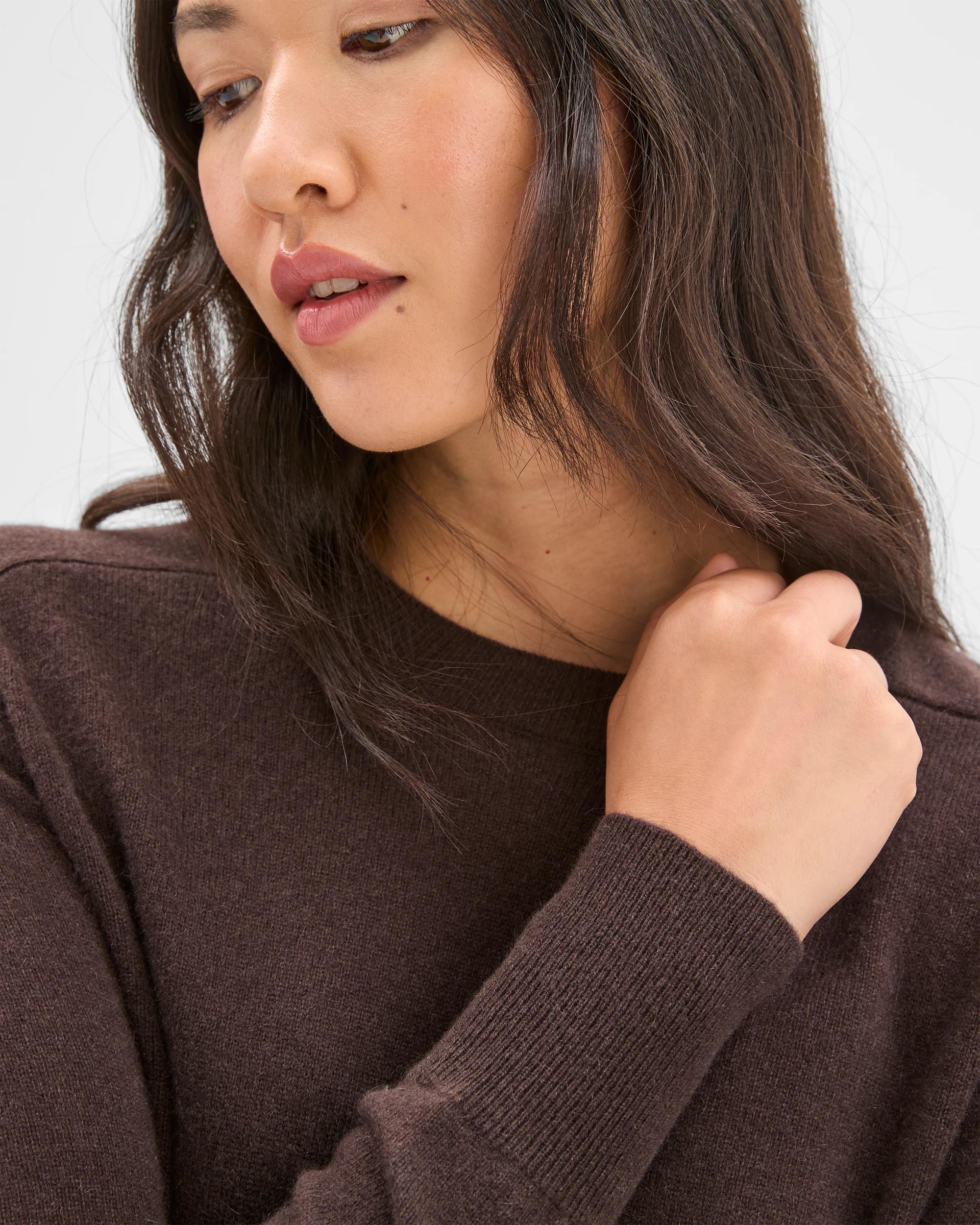 5 Preview Cashmere Crew Neck Jumper COFFEE BEAN MARLE, 5 of 7