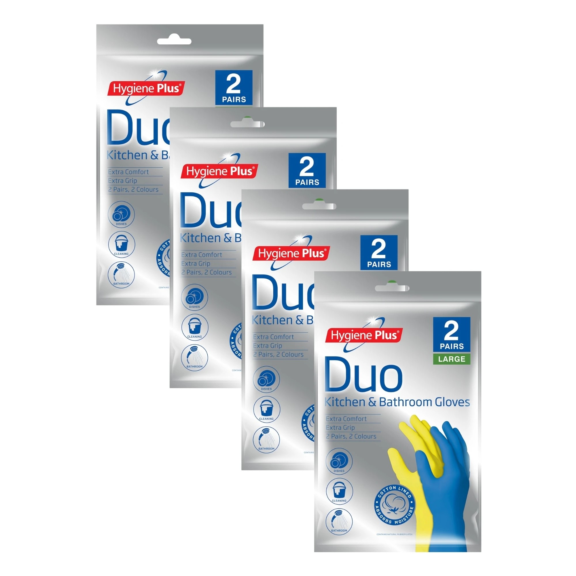 1 Hercules Hygiene Plus Duo Kitchen and Bathroom Gloves 2pk, 1 of 1