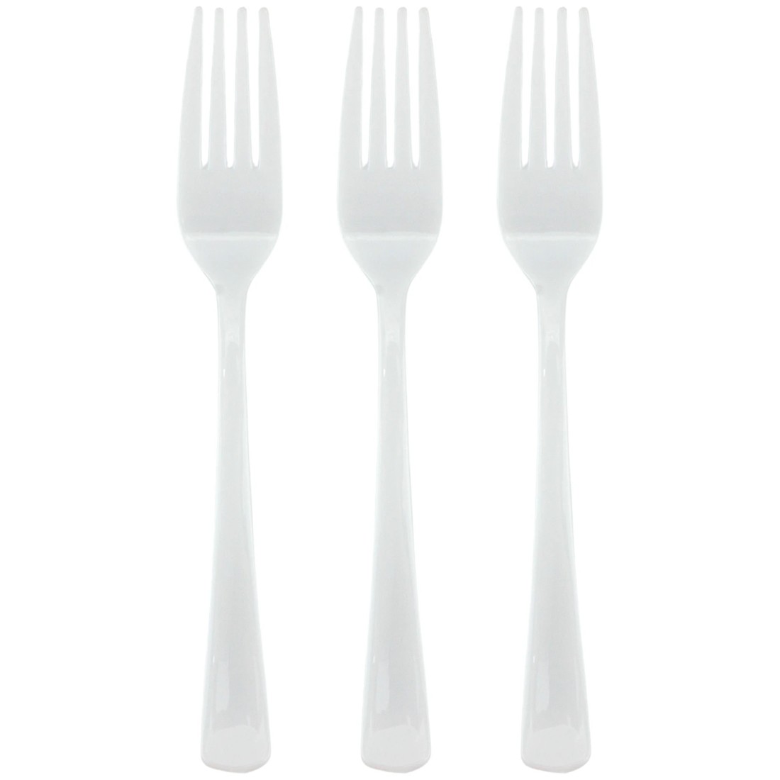 1 Fun Time White Reusable Plastic Forks (Pack of 20), 1 of 2