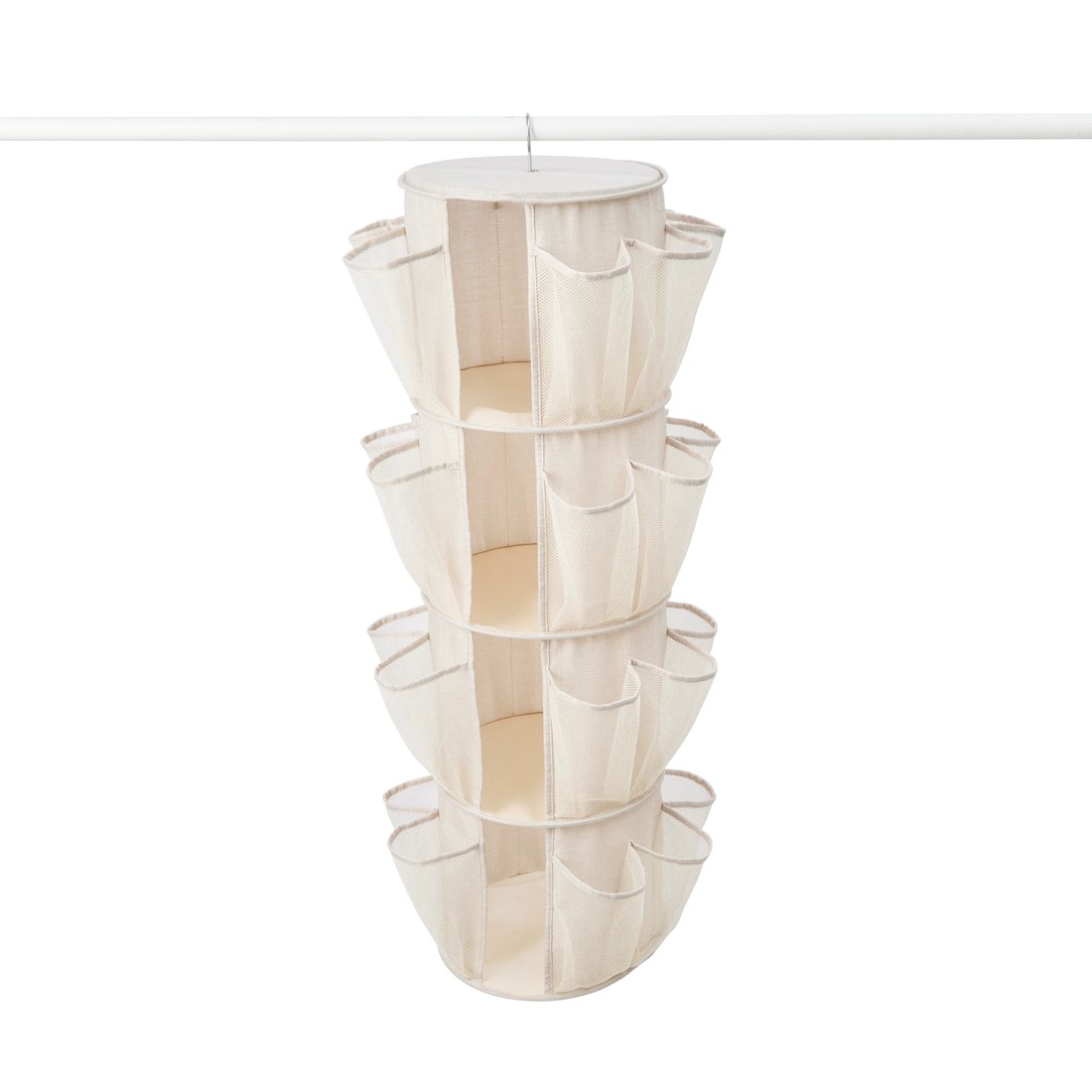 5 Linen Look Wardrobe Shoe Storage - Beige, 5 of 9