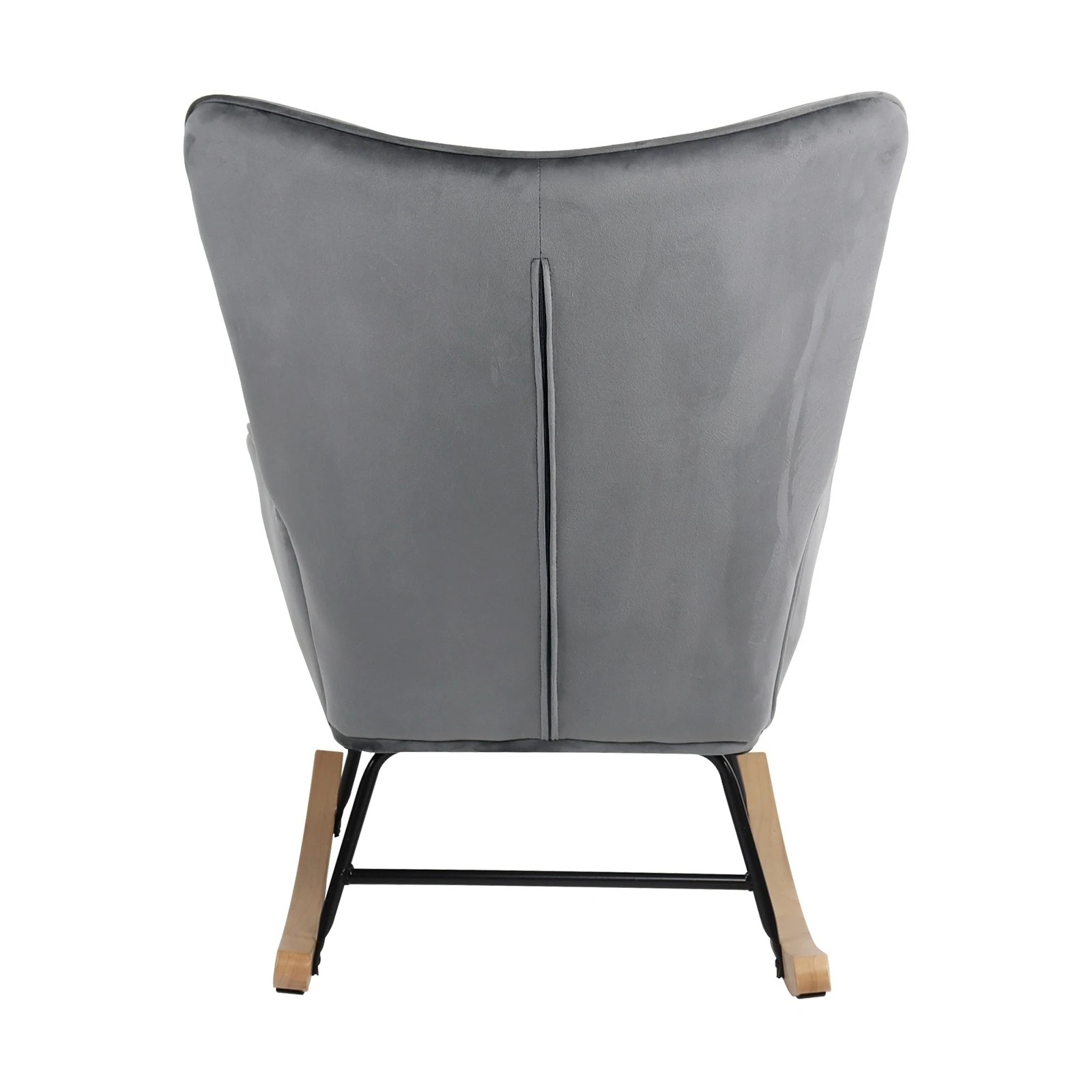 10 Oikiture Rocking Chair Nursing Armchair Velvet Accent Chairs Upholstered
 - Grey, 10 of 10