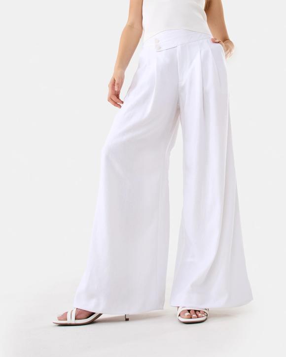 Linen Blend Palazzo Pants