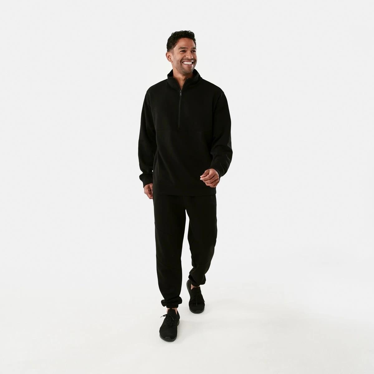 6 Active Mens Panel Trackpants BLACK, 6 of 6
