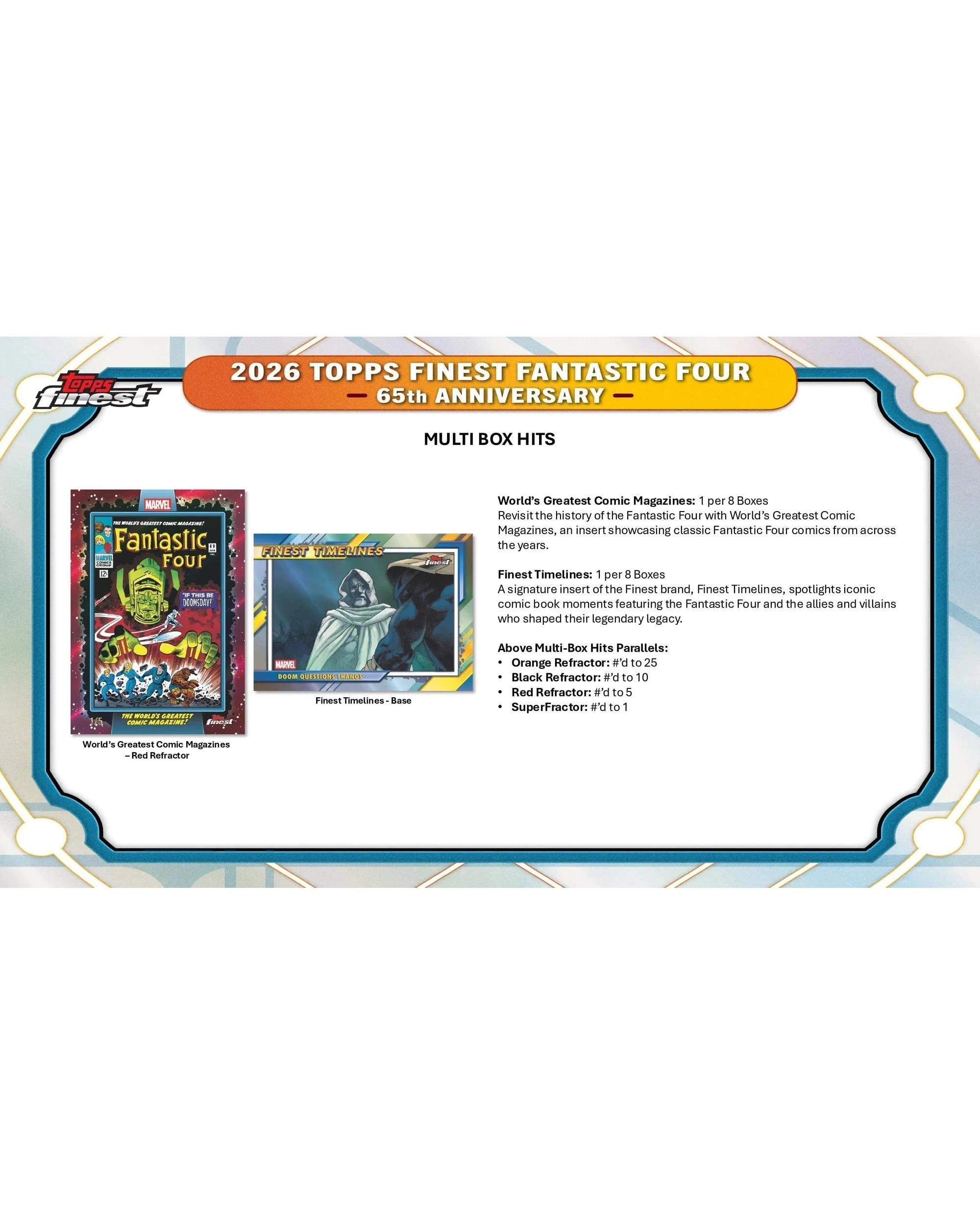 6 Topps 2026 Finest Marvel Fantastic Four Hobby Box, 6 of 10