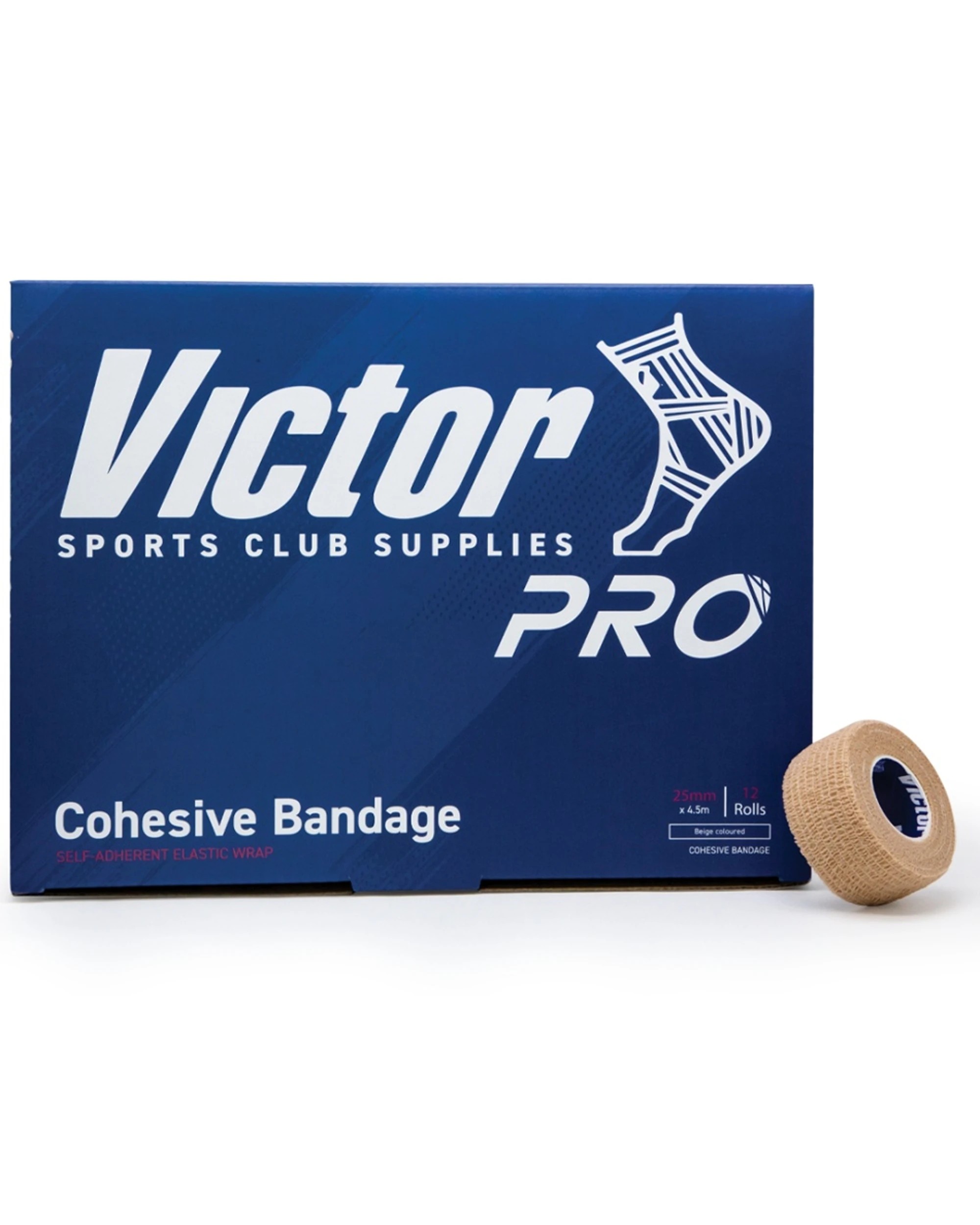 1 Victor Sports 12pc Pro Cohesive Bandage Tape Rolls Set 25mmx4.5m - Beige, 1 of 3