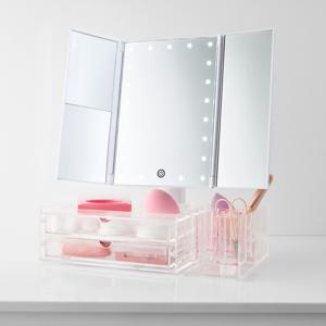 Tri-Fold LED Mirror